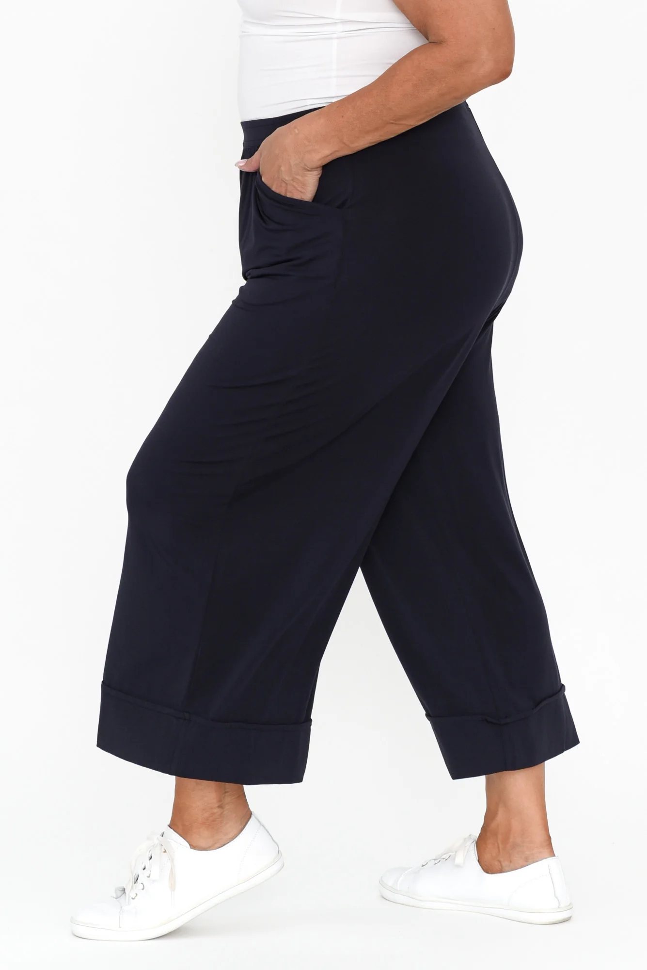 Lena Navy Micro Modal Resort Pants - Image 9