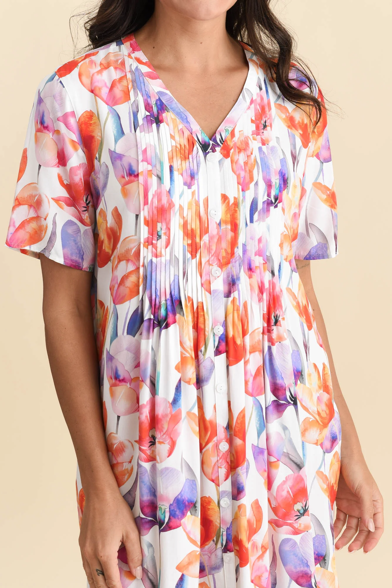 Leticia Orange Flower Midi Dress - Image 5