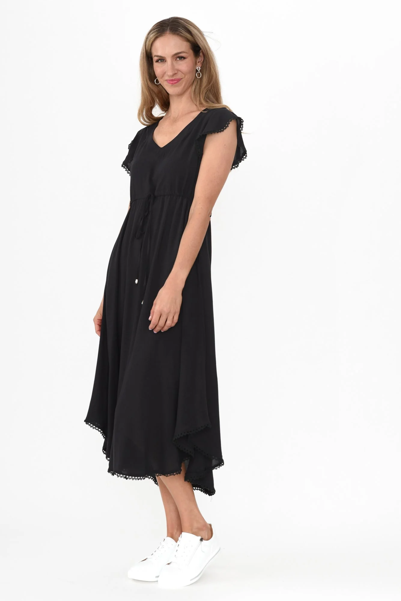 Libby Black Midi Dress - Image 2