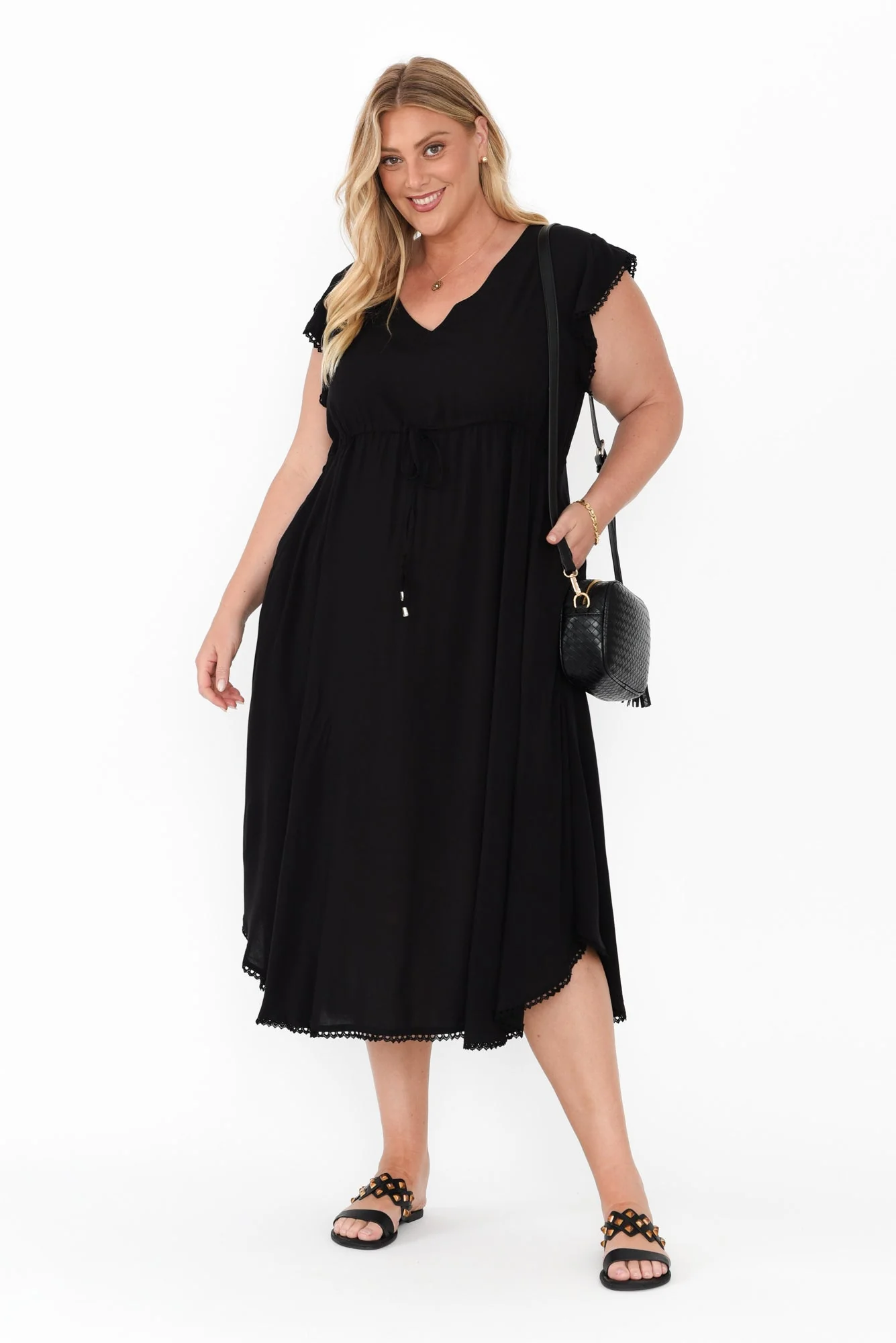 Libby Black Midi Dress - Image 8
