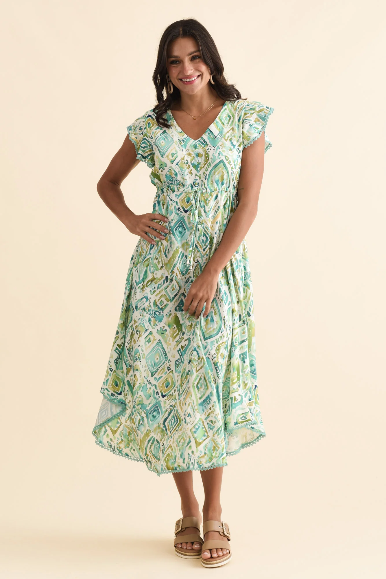 Libby Green Mosaic Midi Dress
