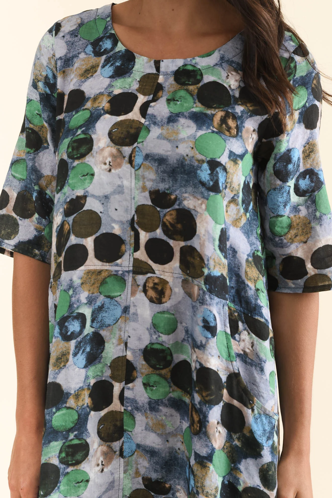 Lilibet Blue Spot Cotton Pocket Dress - Image 5