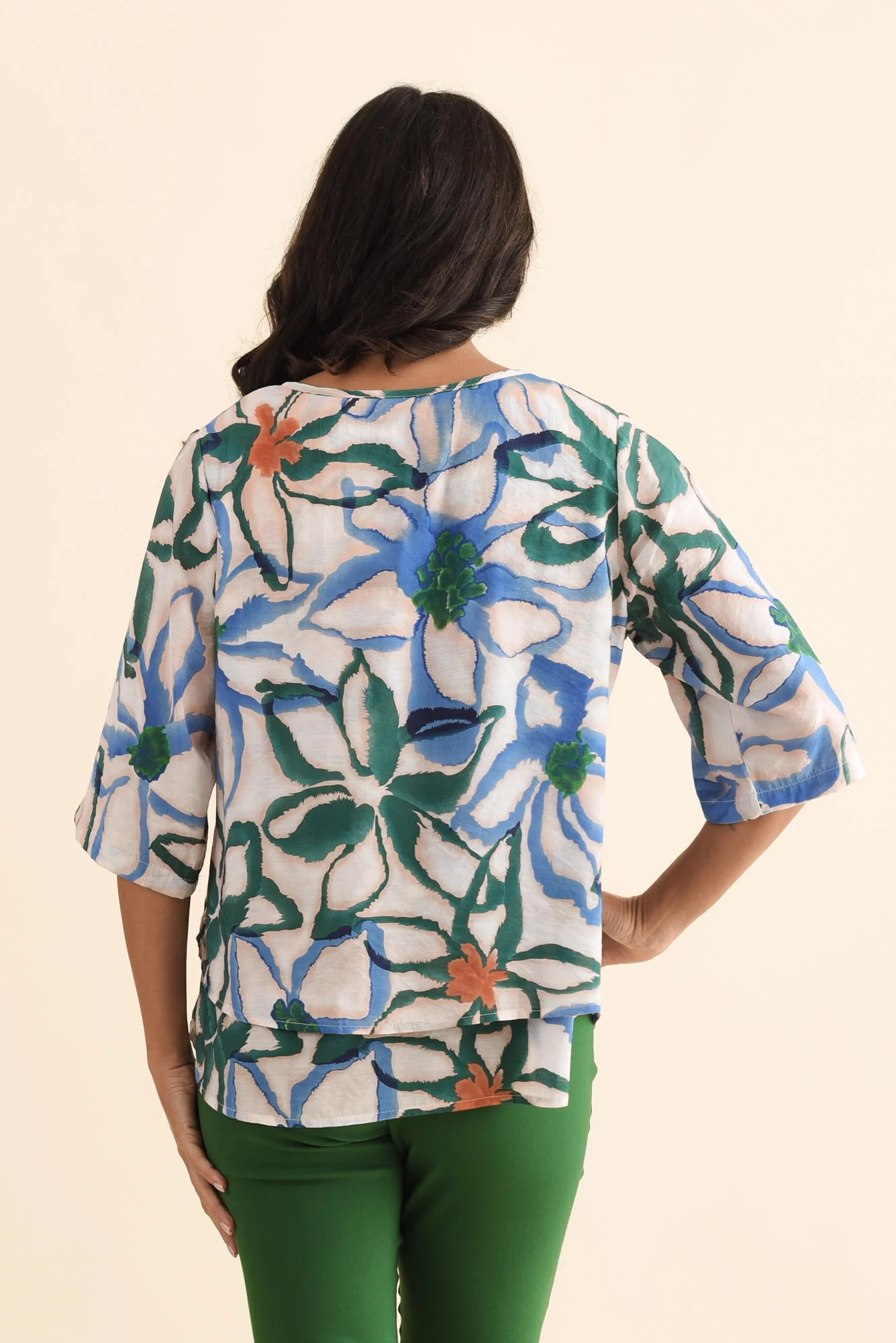 Liora Blue Flower Layered Top - Image 4