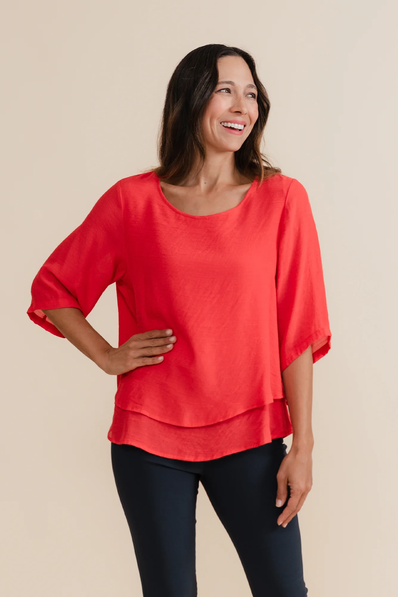 Liora Red Layered Top