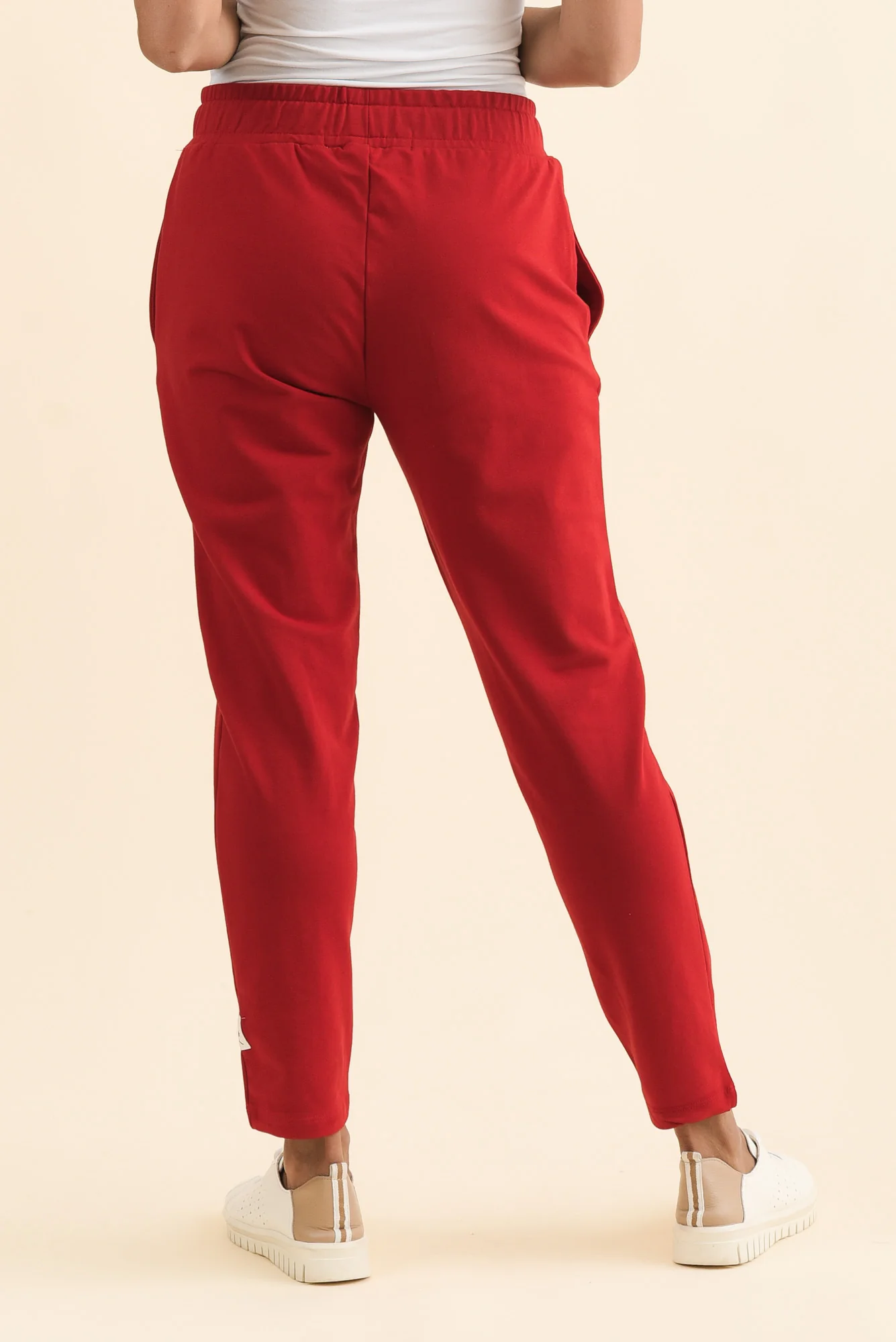 Lobby Red Cotton Relaxed Sweatpants - Image 4
