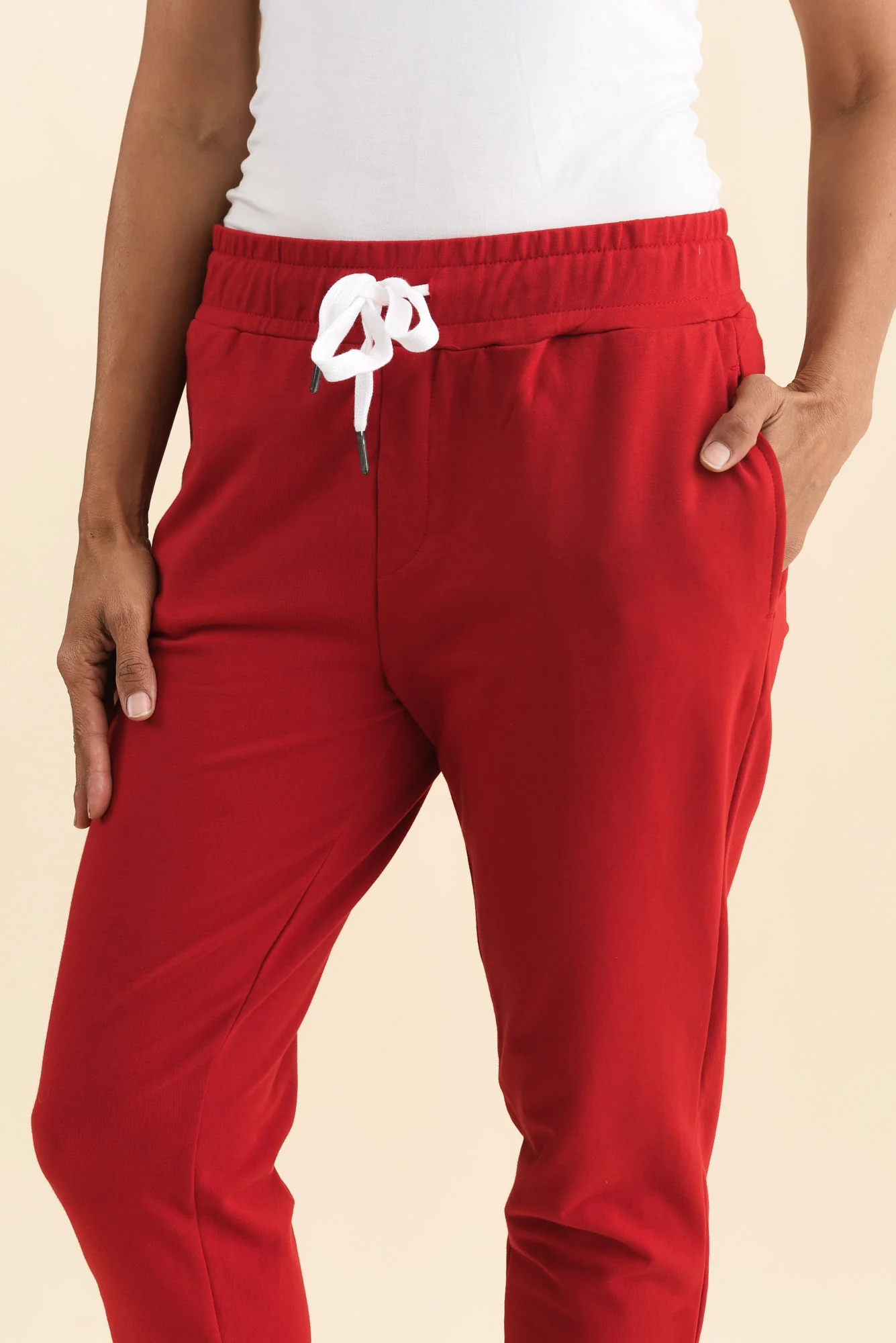 Lobby Red Cotton Relaxed Sweatpants - Image 5