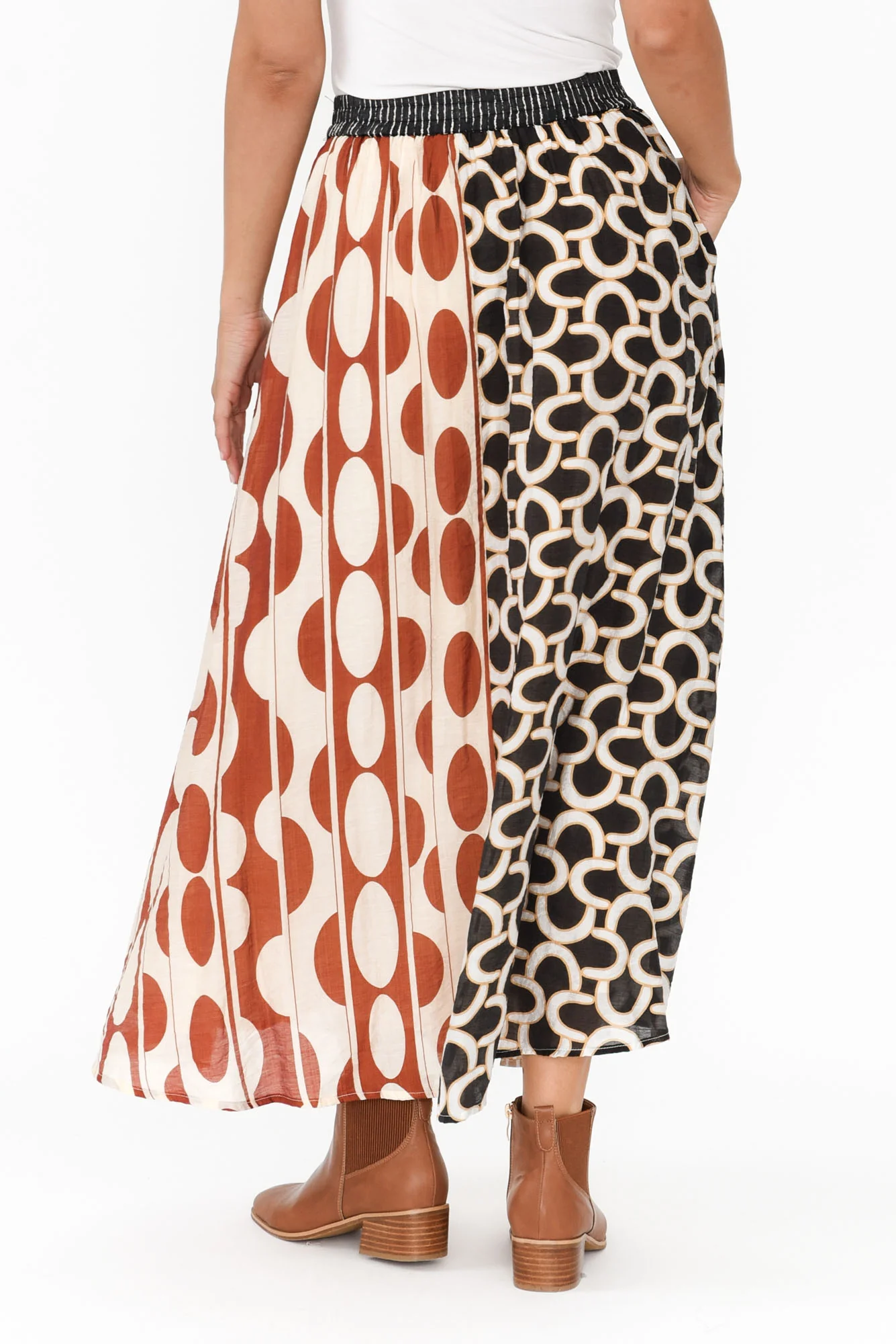 Lucie Blush Geo Button Up Skirt - Image 4