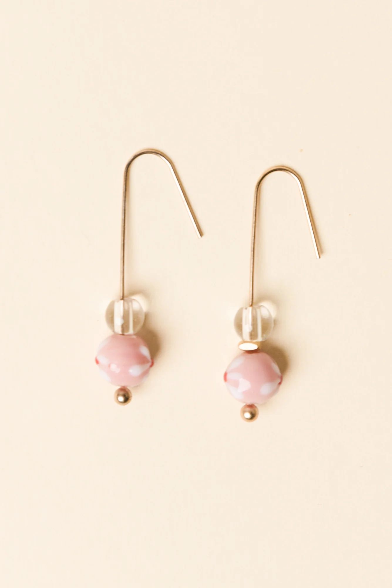 Lucky Pink Flower Hook Earrings