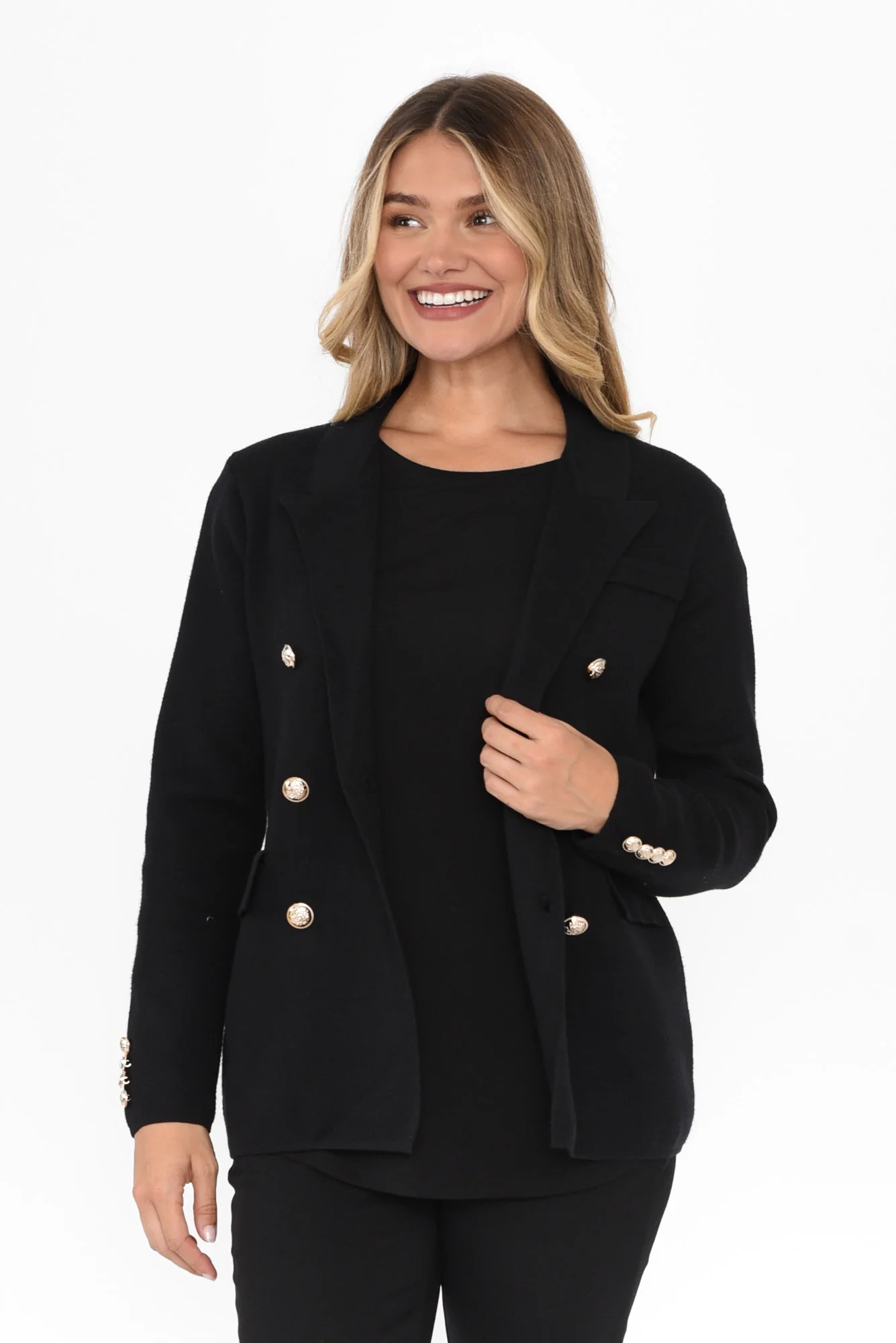 Lucy Black Double Breasted Jacket
