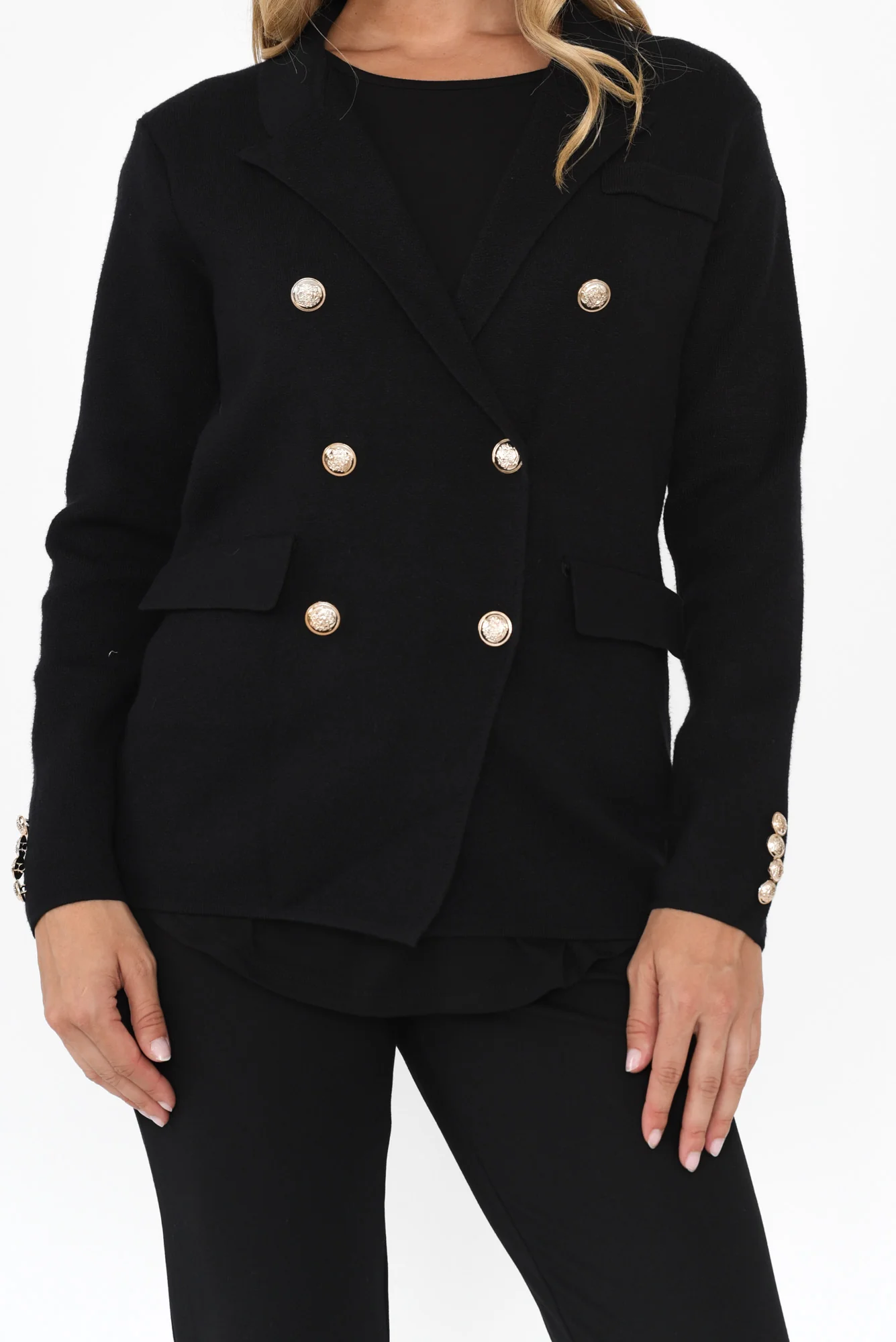 Lucy Black Double Breasted Jacket - Image 5