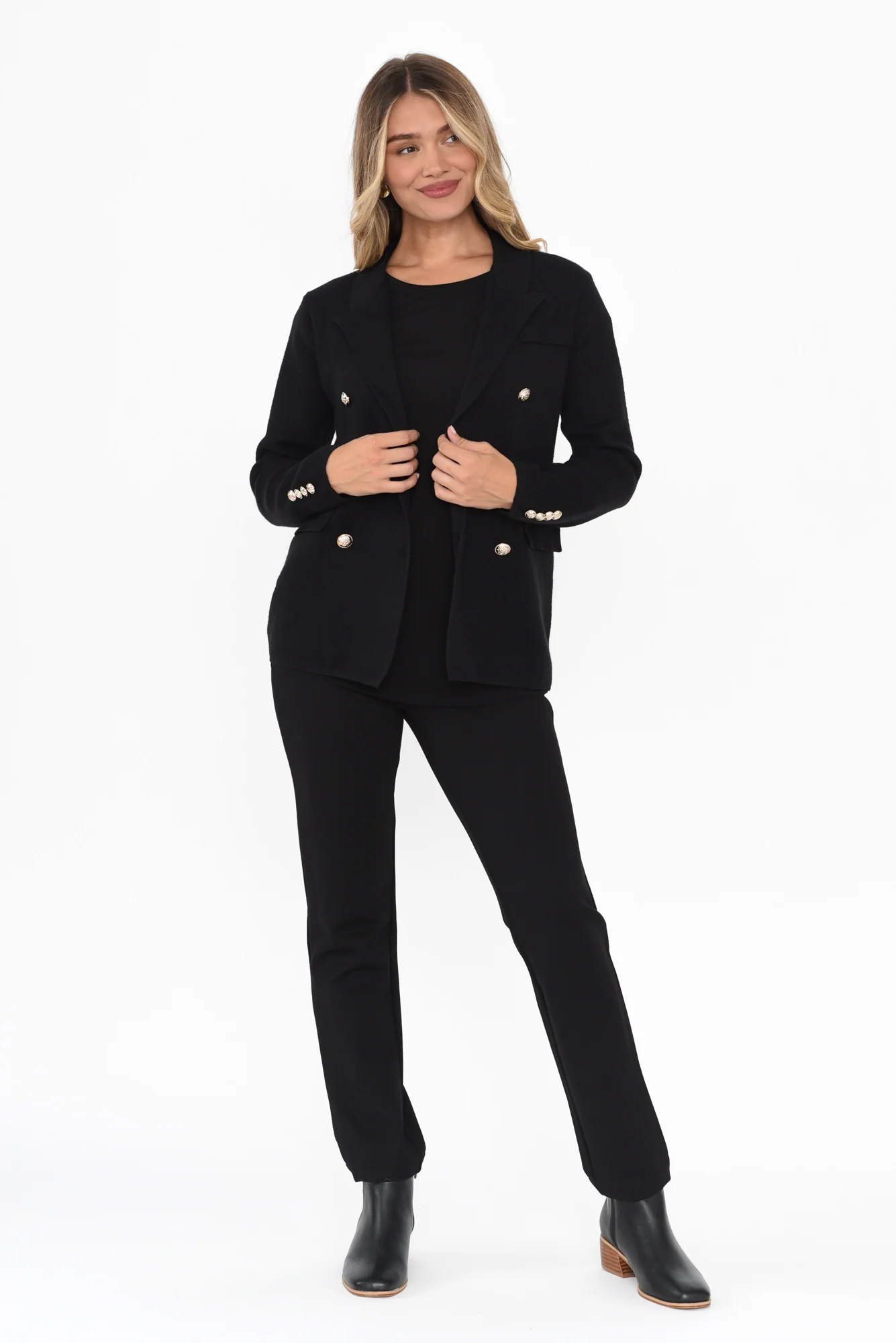 Lucy Black Double Breasted Jacket - Image 6