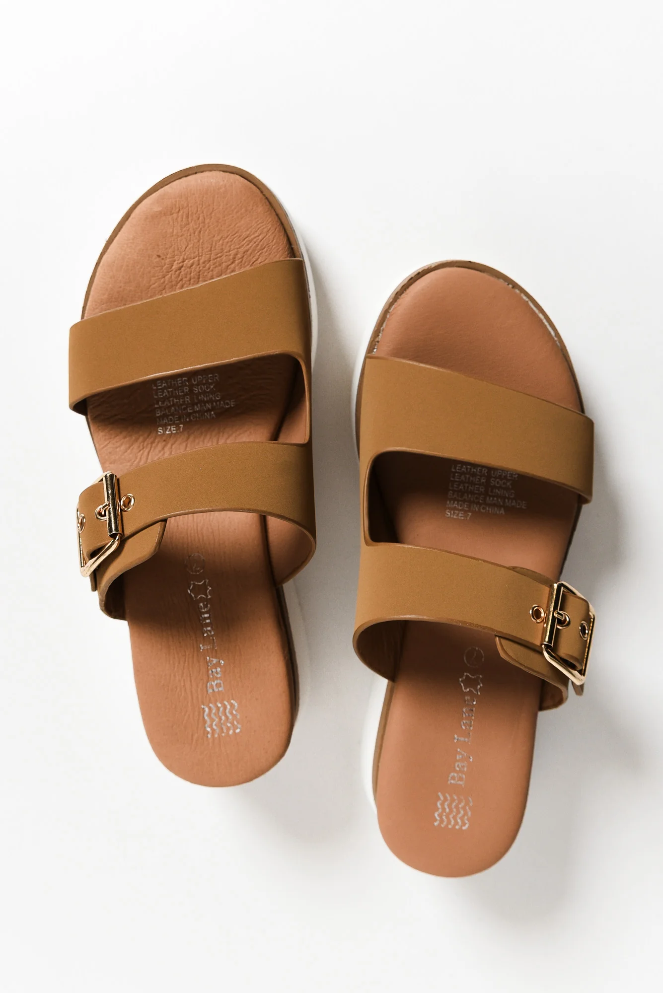 Lyst Tan Leather Buckle Platform Slide - Image 5