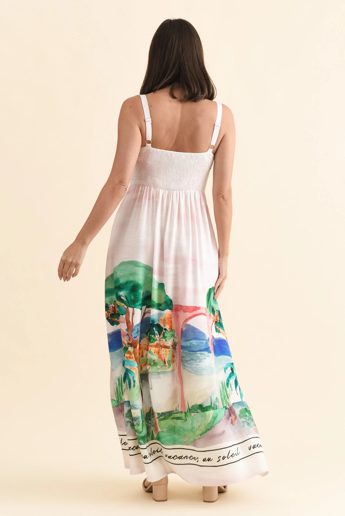 Maci White Tropical Linen Blend Dress - Image 4