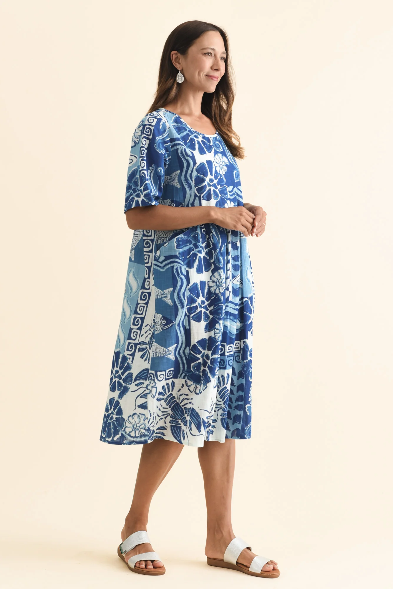 Mackie Blue Ocean Cotton Pocket Dress - Image 3
