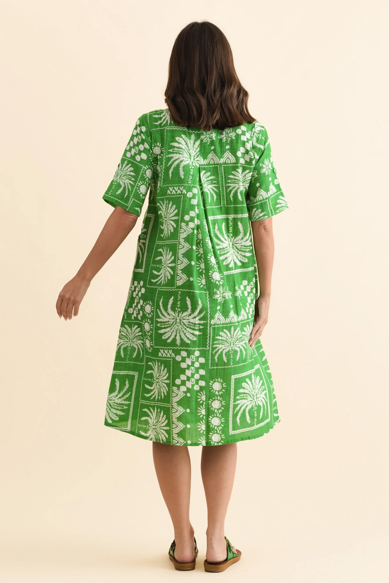 Mackie Green Tile Cotton Pocket Dress - Image 4