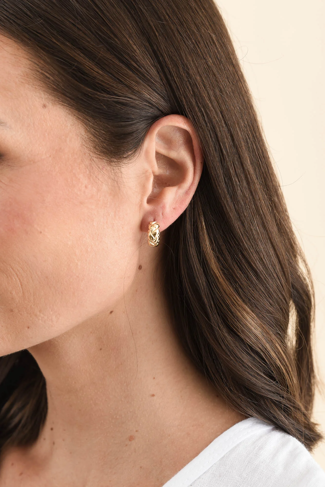 Macy Gold Huggie Earrings - Image 2