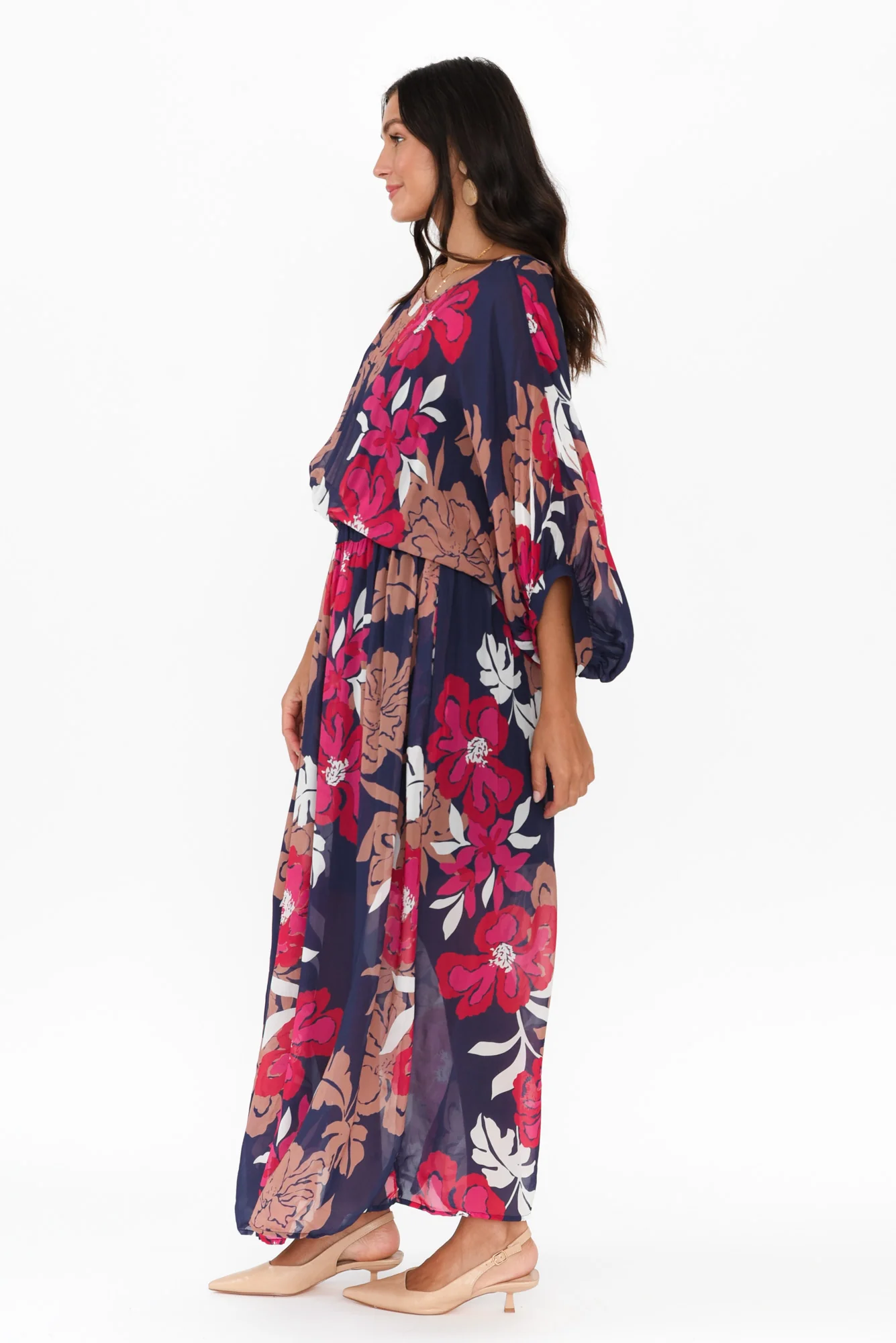 Magnetic Navy Floral Long Sleeve Dress - Image 3