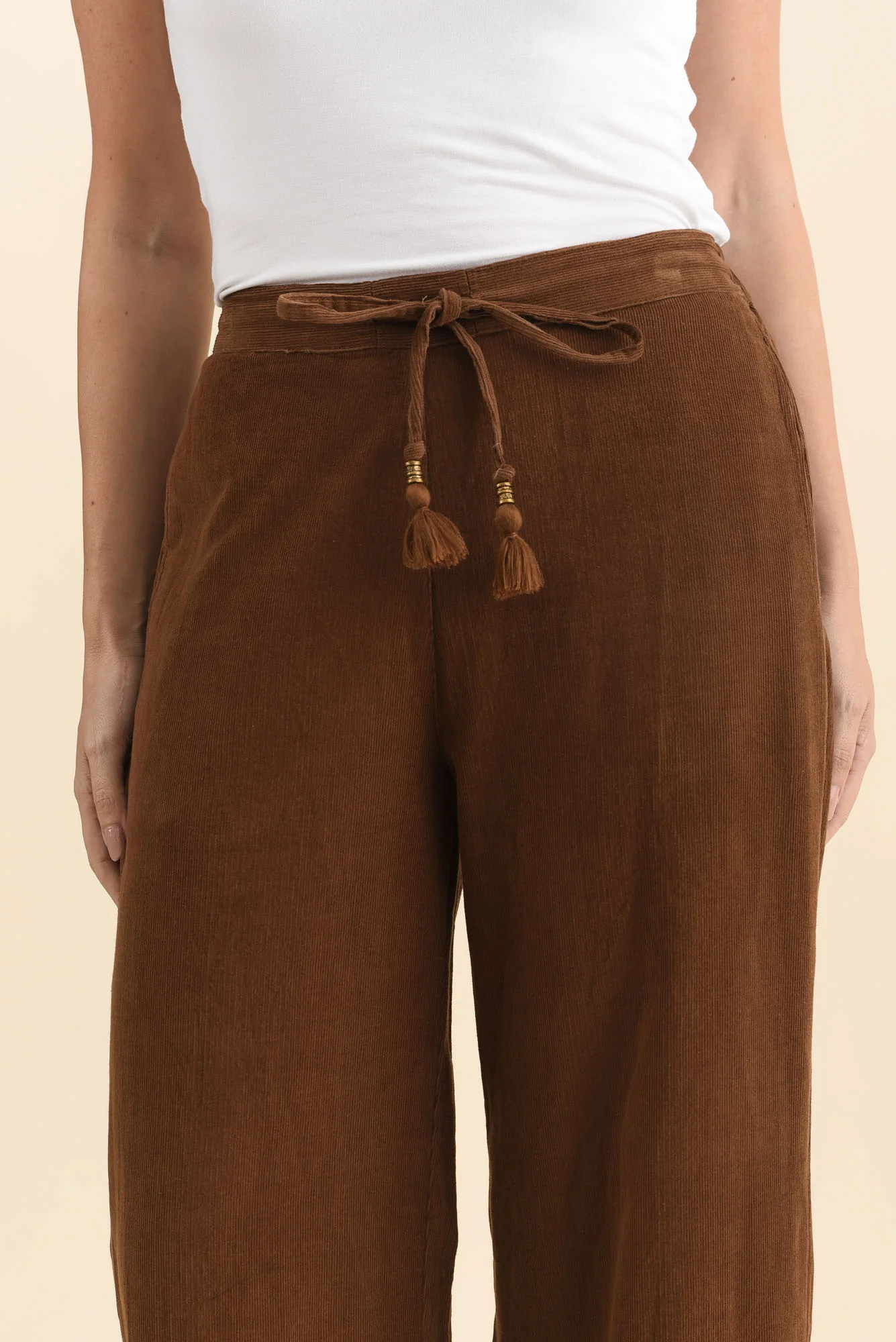 Makenna Brown Corduroy Tassel Pants - Image 5