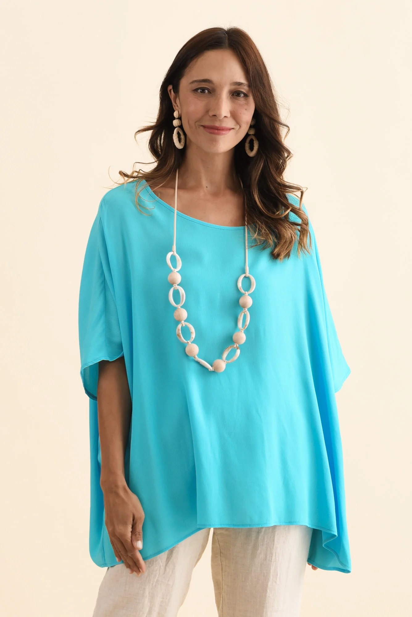 Mali Blue Drape Top