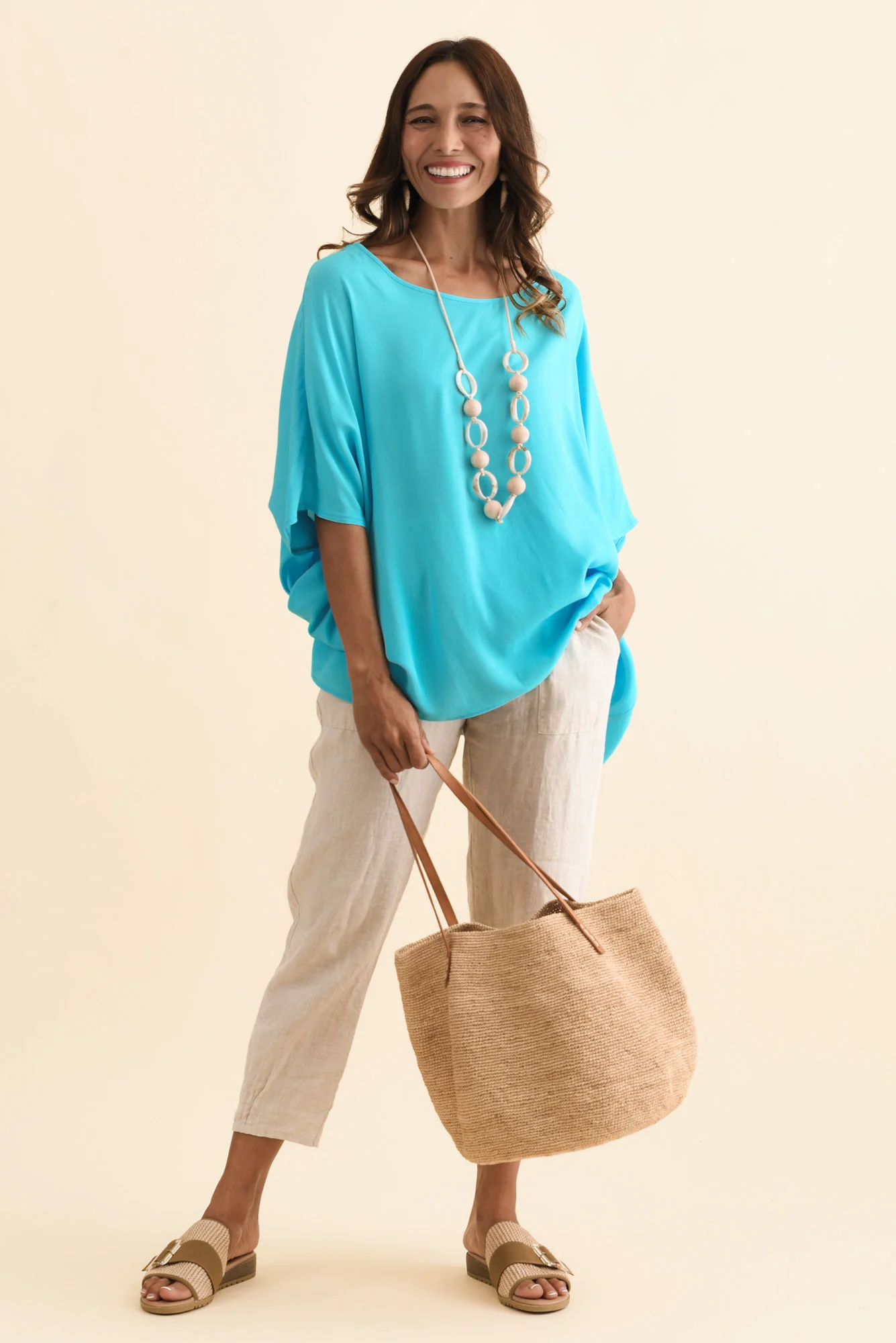 Mali Blue Drape Top - Image 2