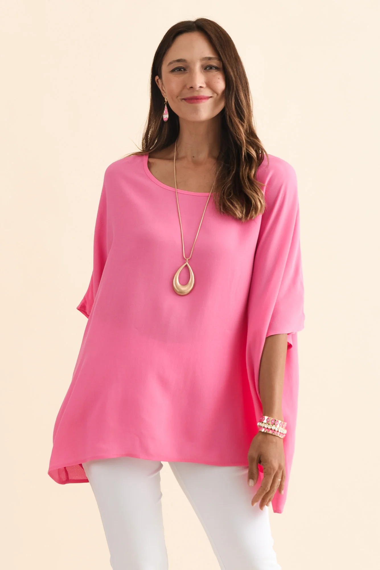 Mali Hot Pink Drape Top