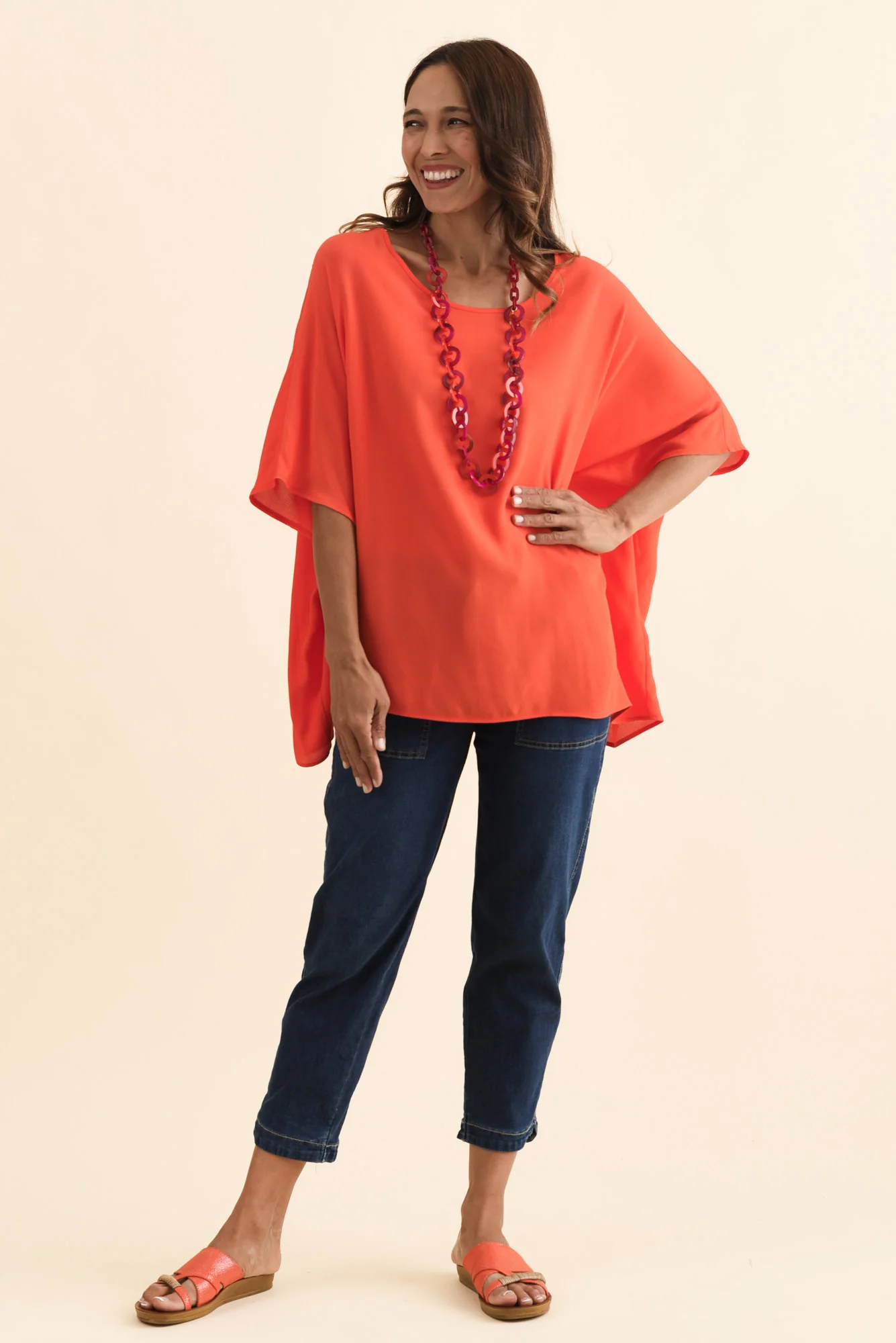 Mali Orange Drape Top - Image 2