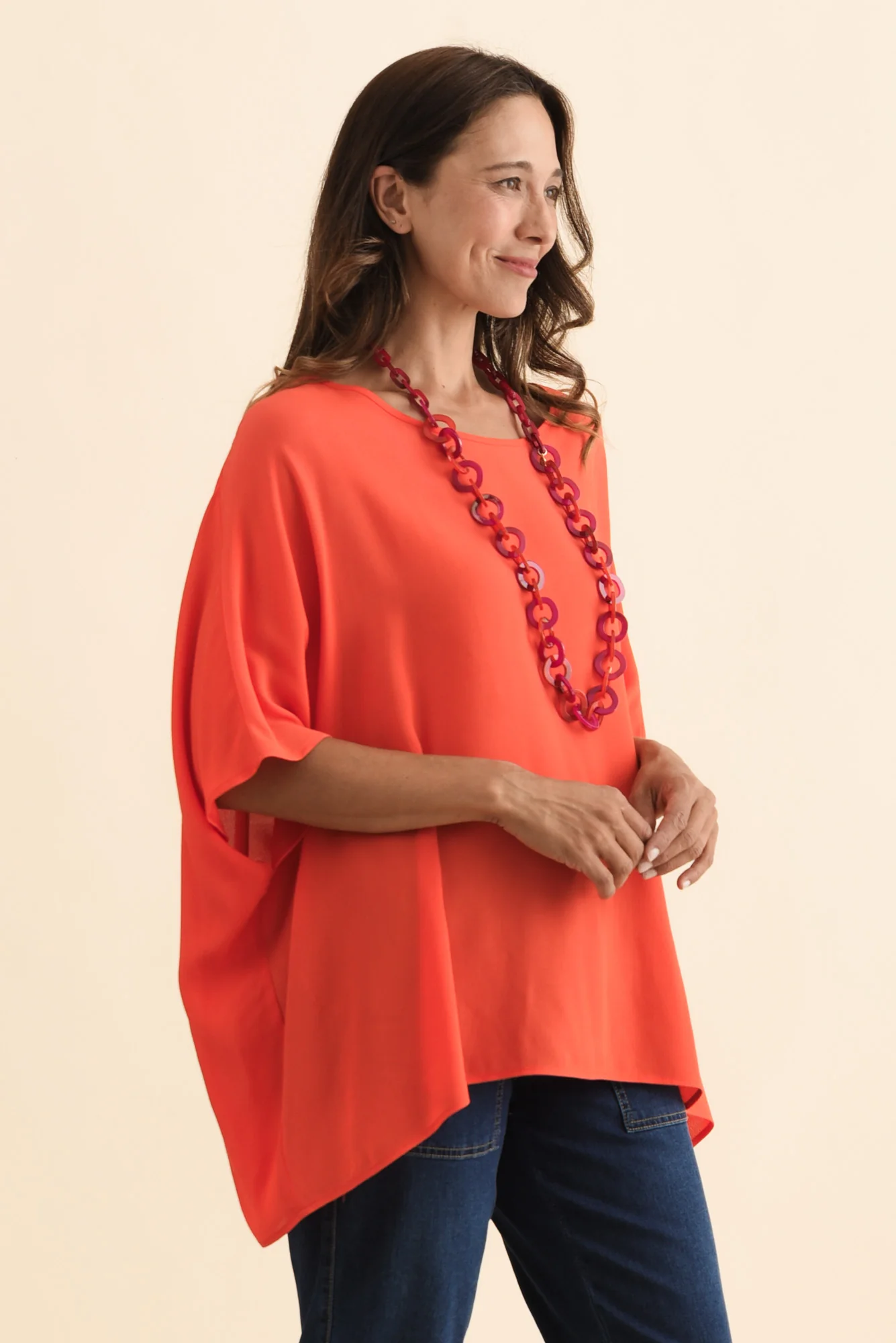 Mali Orange Drape Top - Image 3