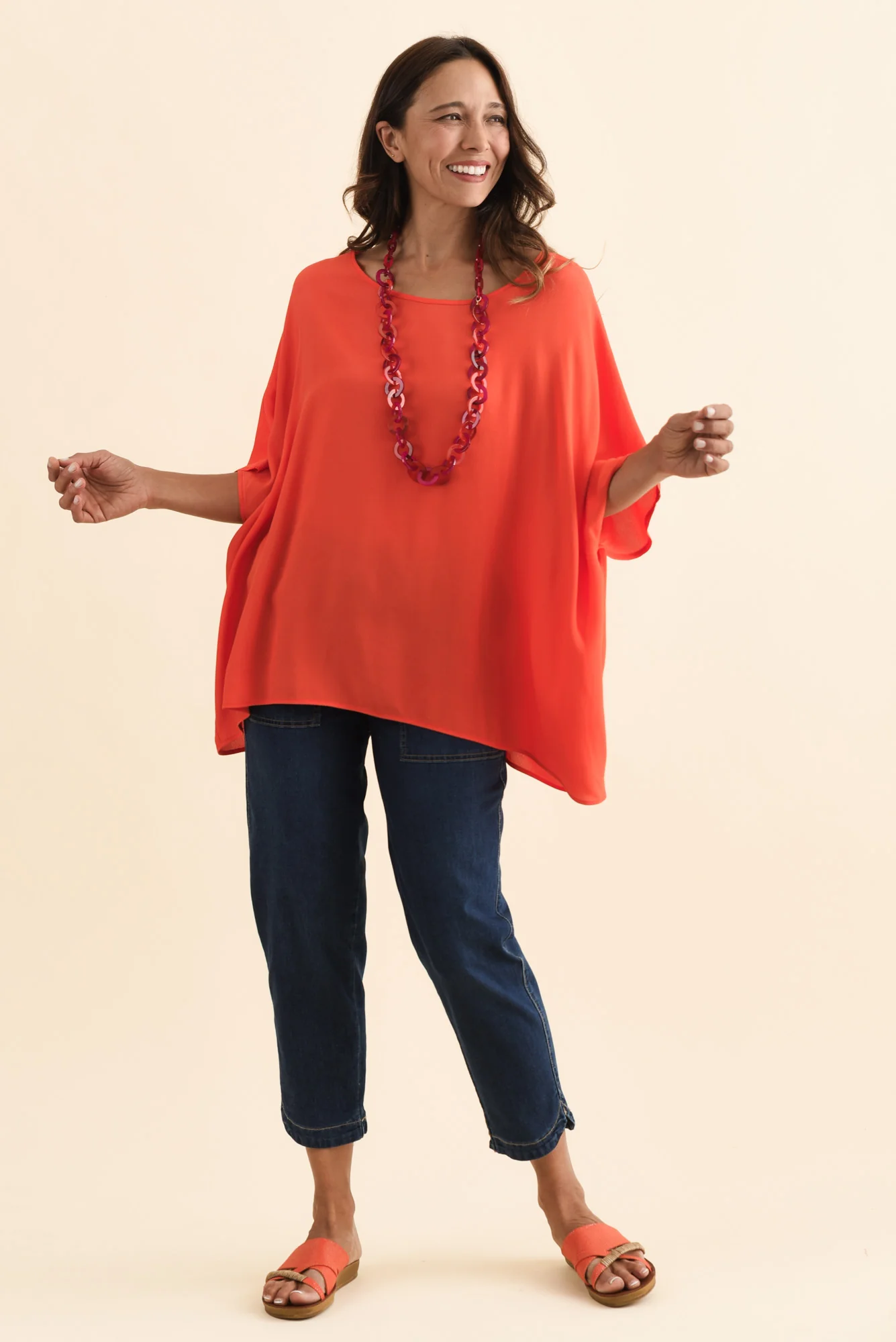 Mali Orange Drape Top - Image 6