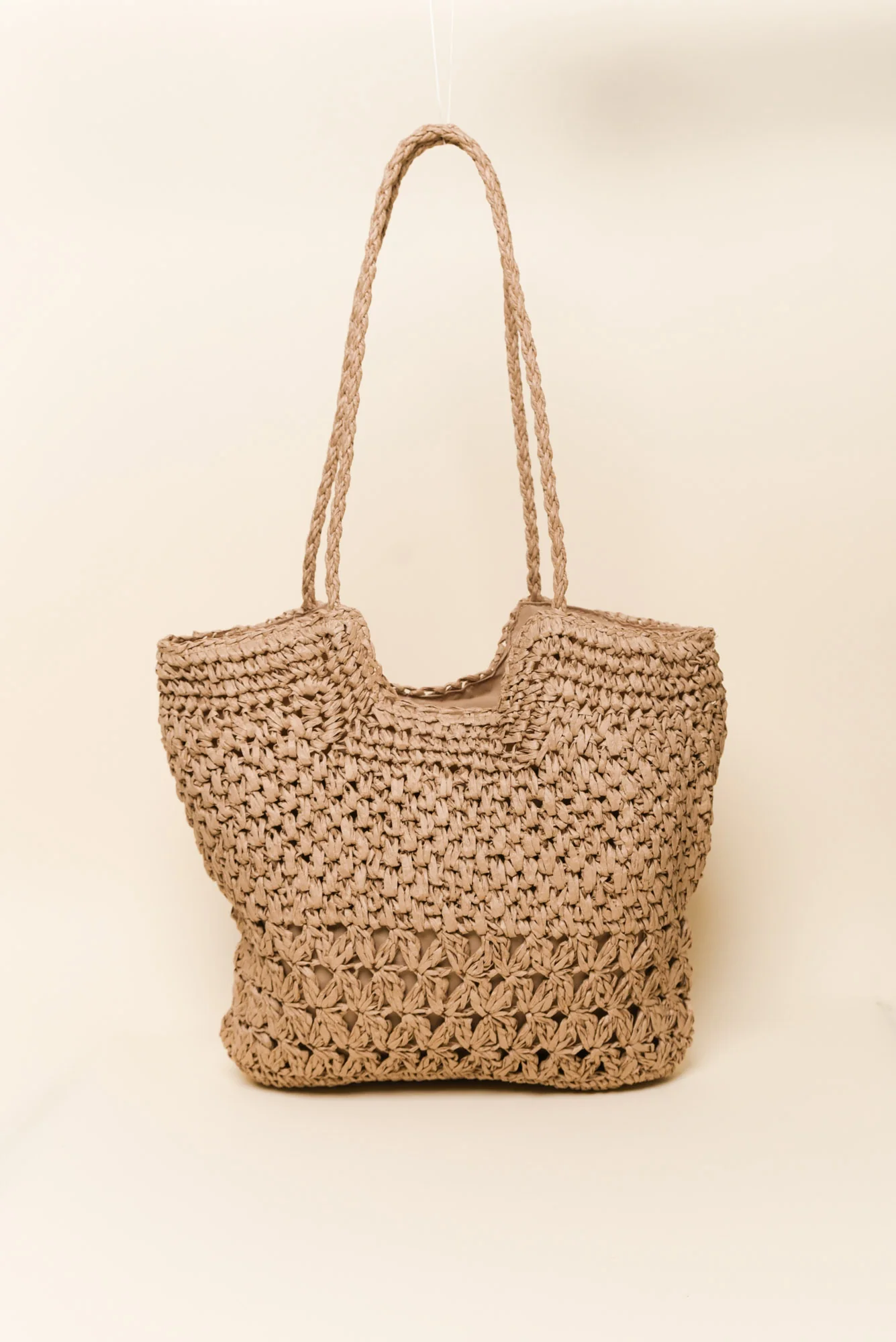 Malta Tan Straw Tote Bag - Image 2