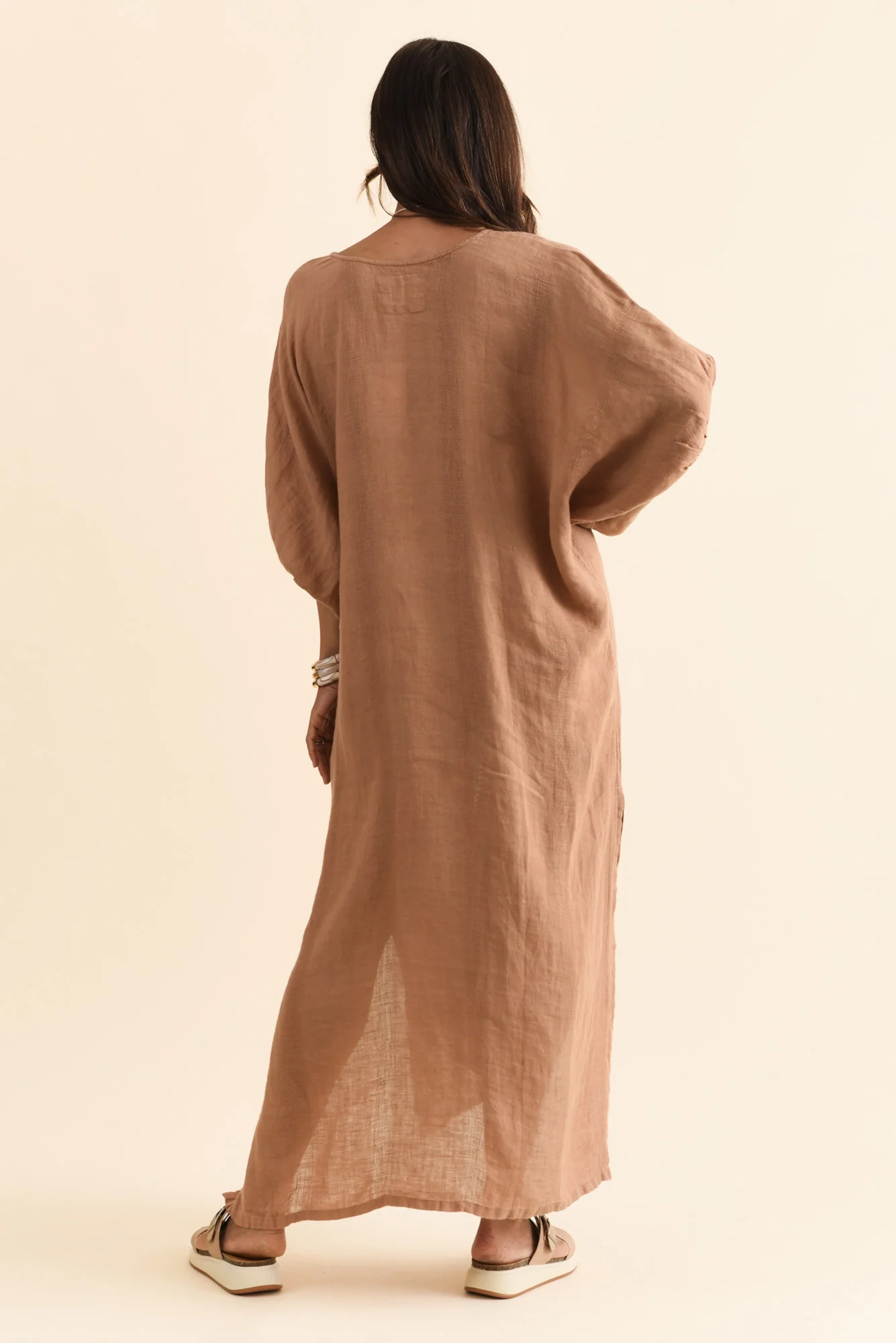 Marcel Mocha Linen Dress - Image 5