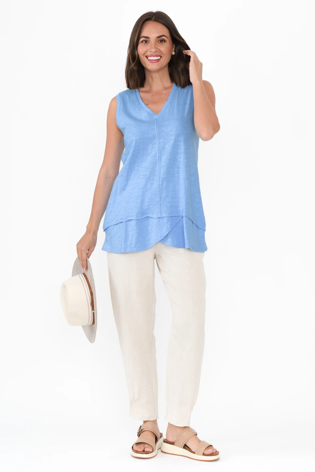 Mariah Blue Cotton Tank - Image 2