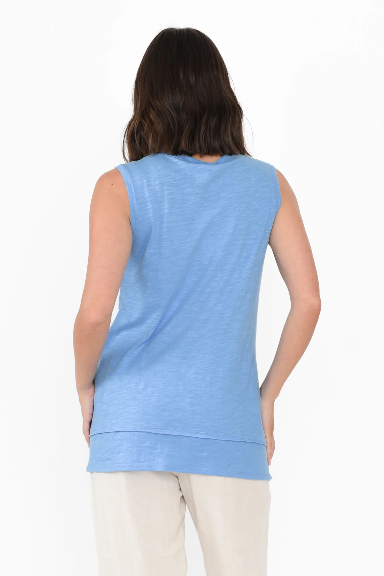 Mariah Blue Cotton Tank - Image 4