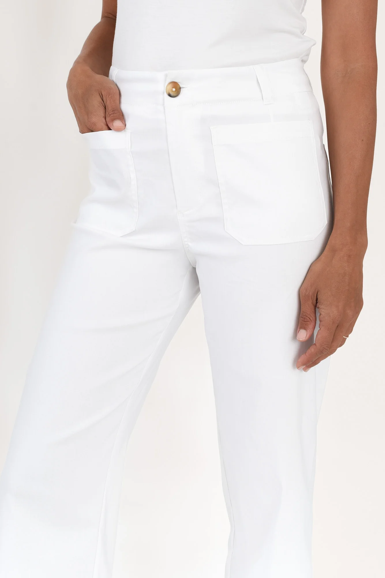 Marine White Straight Leg Pants - Image 3