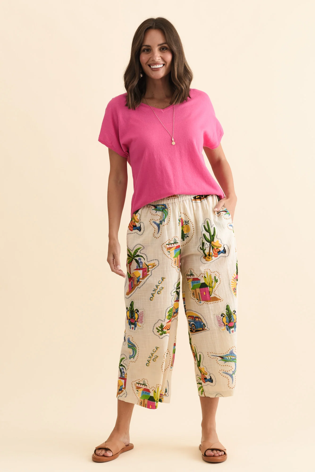 Marla Natural Fiesta Wide Leg Pants - Image 6
