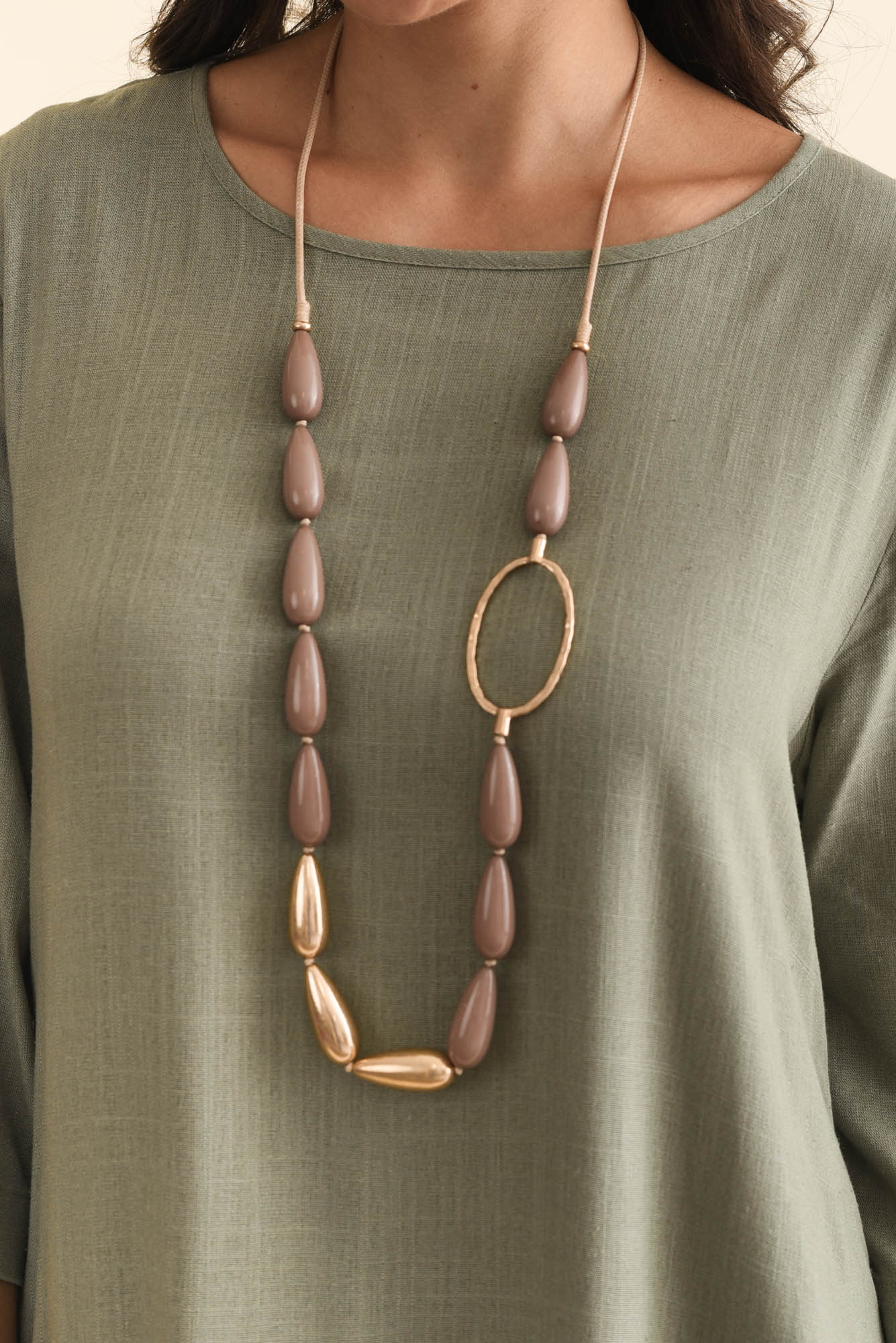 Marley Khaki Linen Blend Dress - Image 5