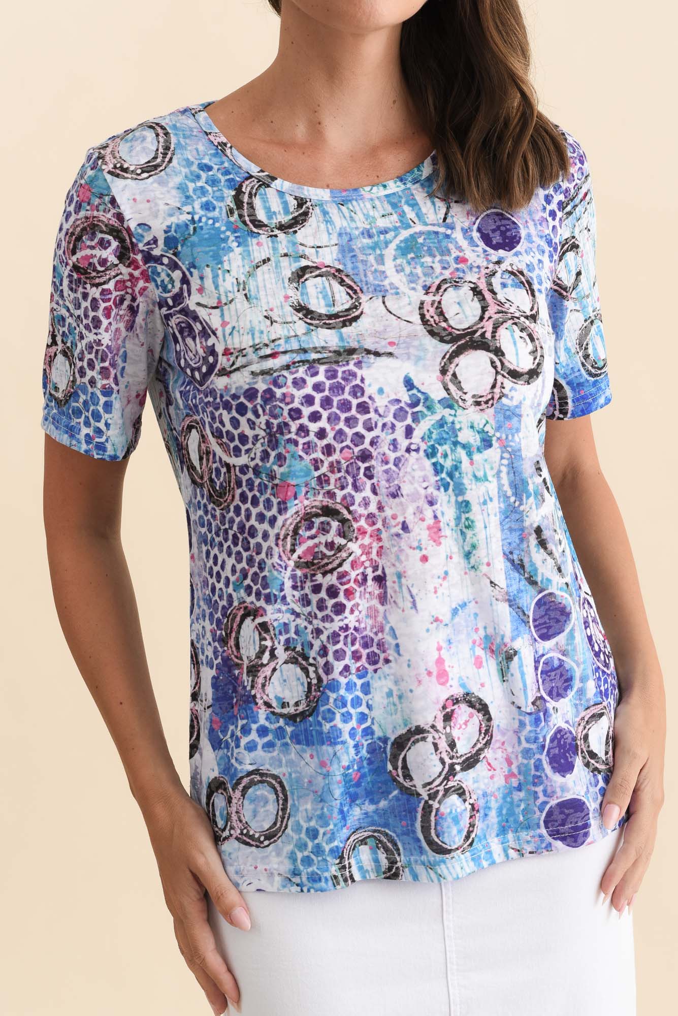 Masie Blue Motif Top - Image 5