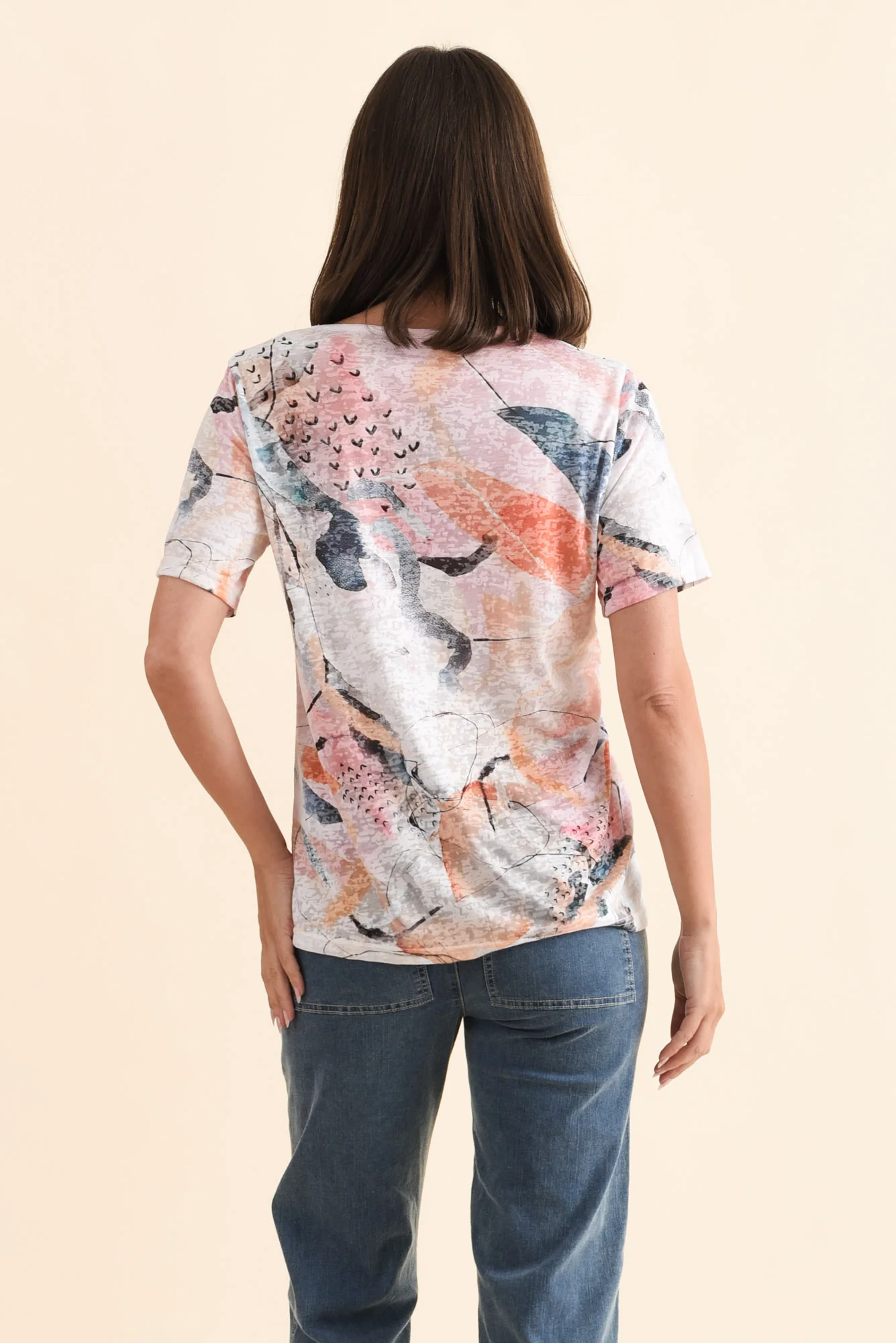 Masie Orange Abstract Top - Image 4
