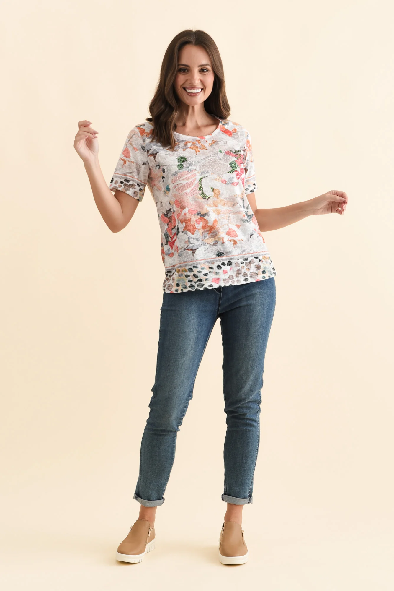 Masie Orange Floral Top - Image 6