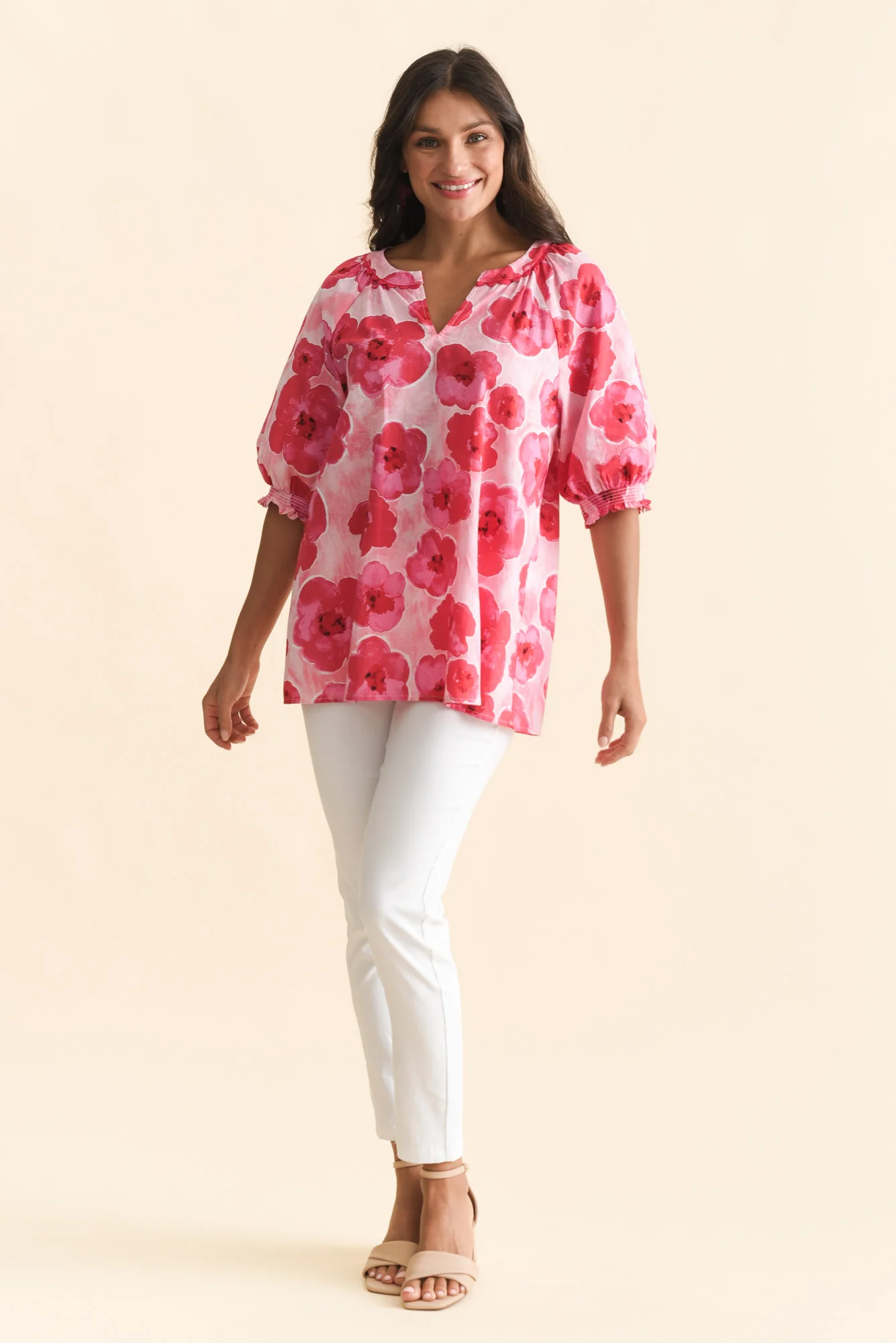 Maurice Pink Floral Cotton Top - Image 6