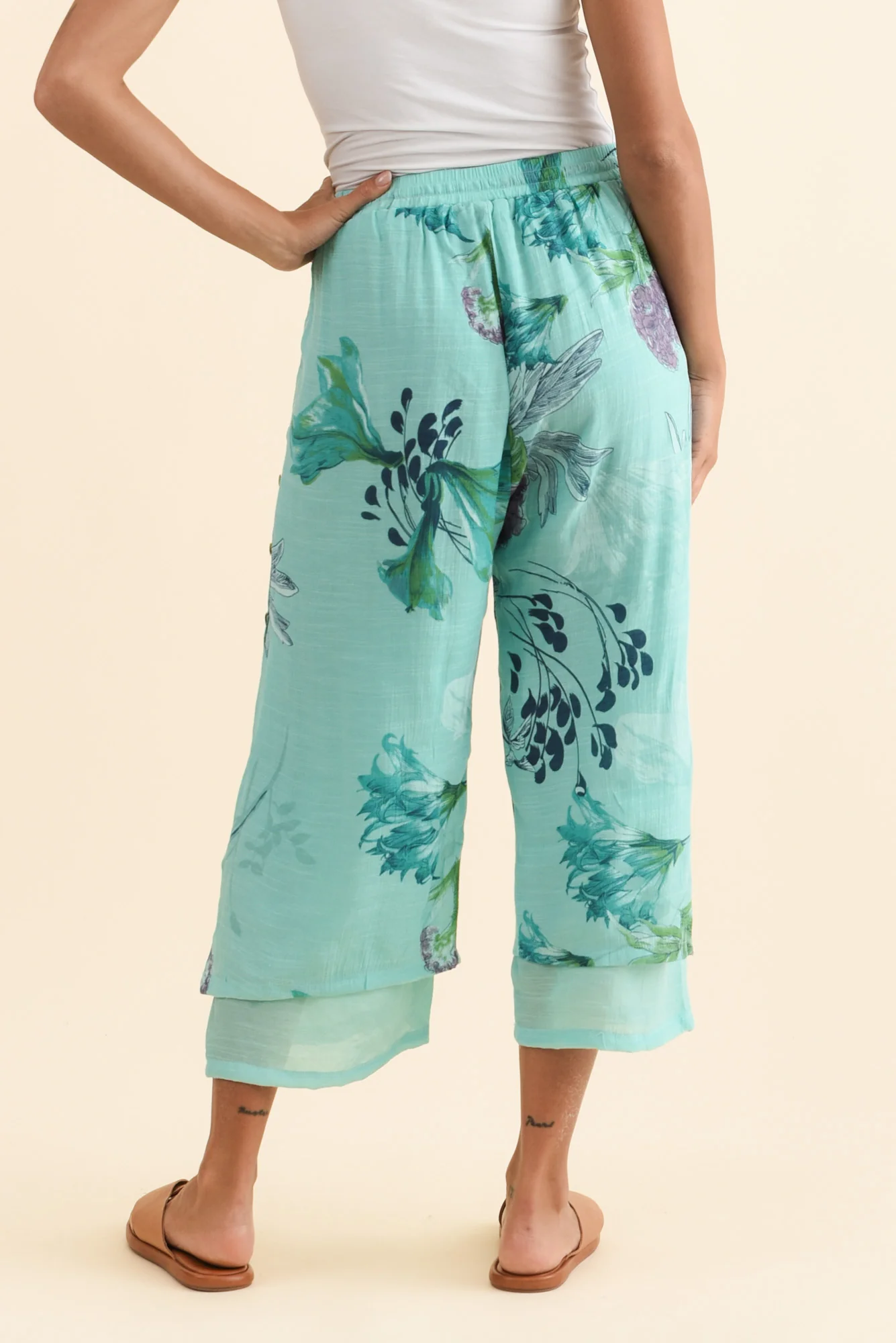 Max Blue Floral Layered Pants - Image 4