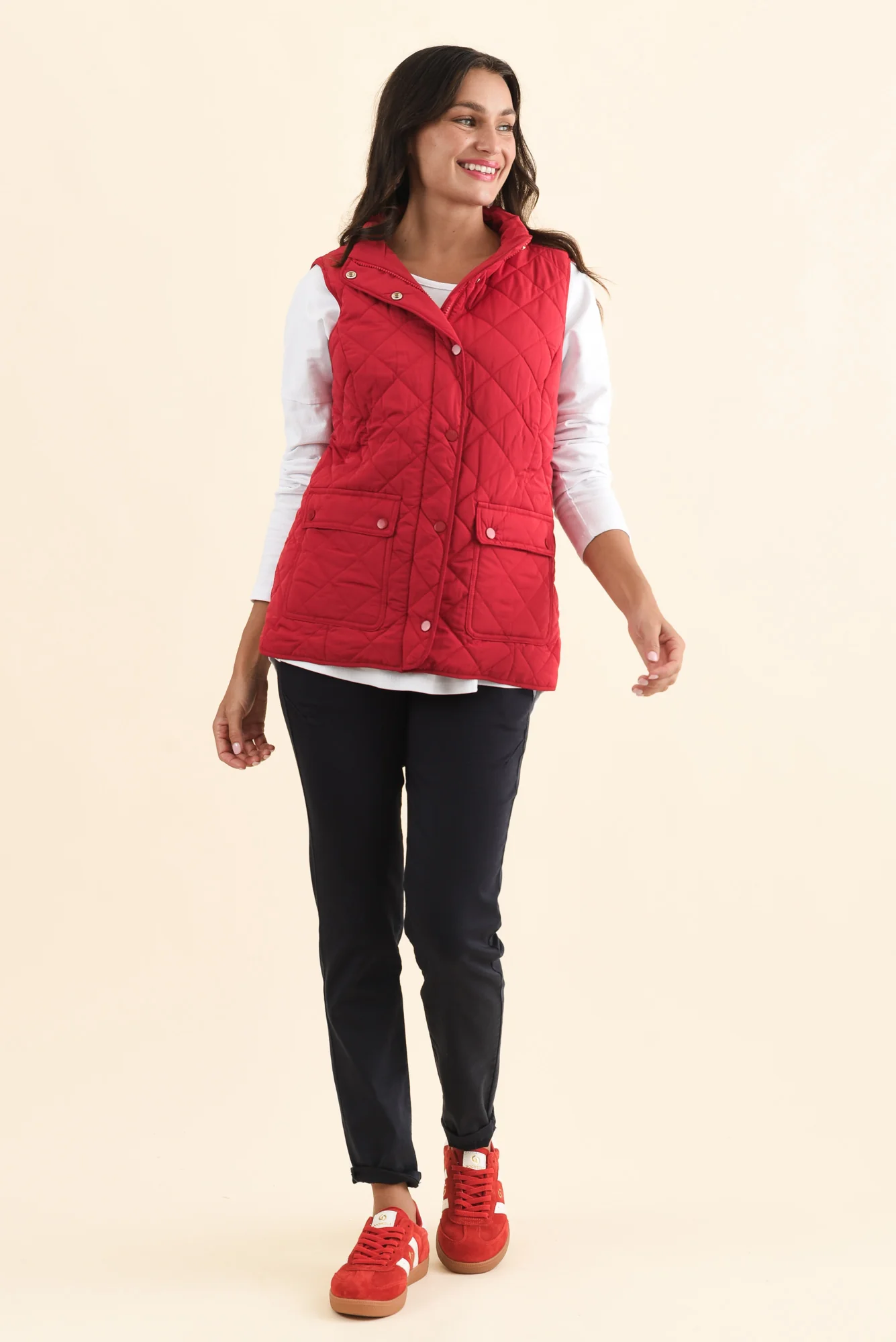 Max Red Quilted Pocket Vest - Image 3