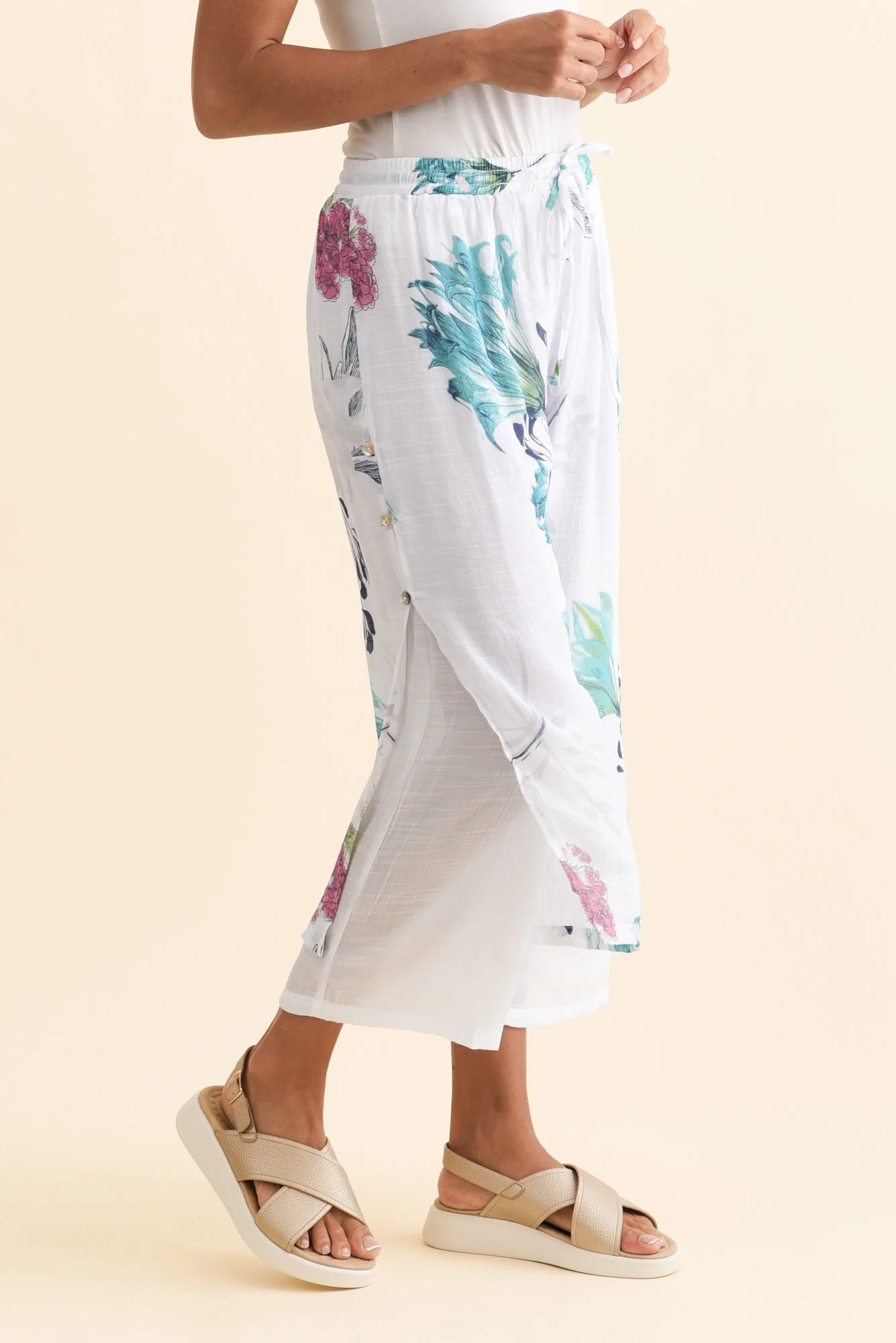 Max White Floral Layered Pants - Image 3
