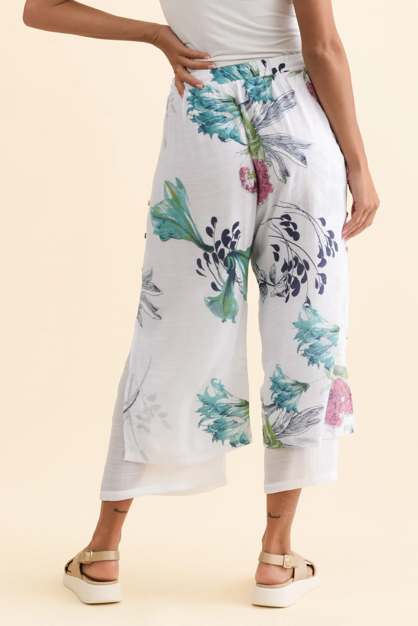 Max White Floral Layered Pants - Image 4