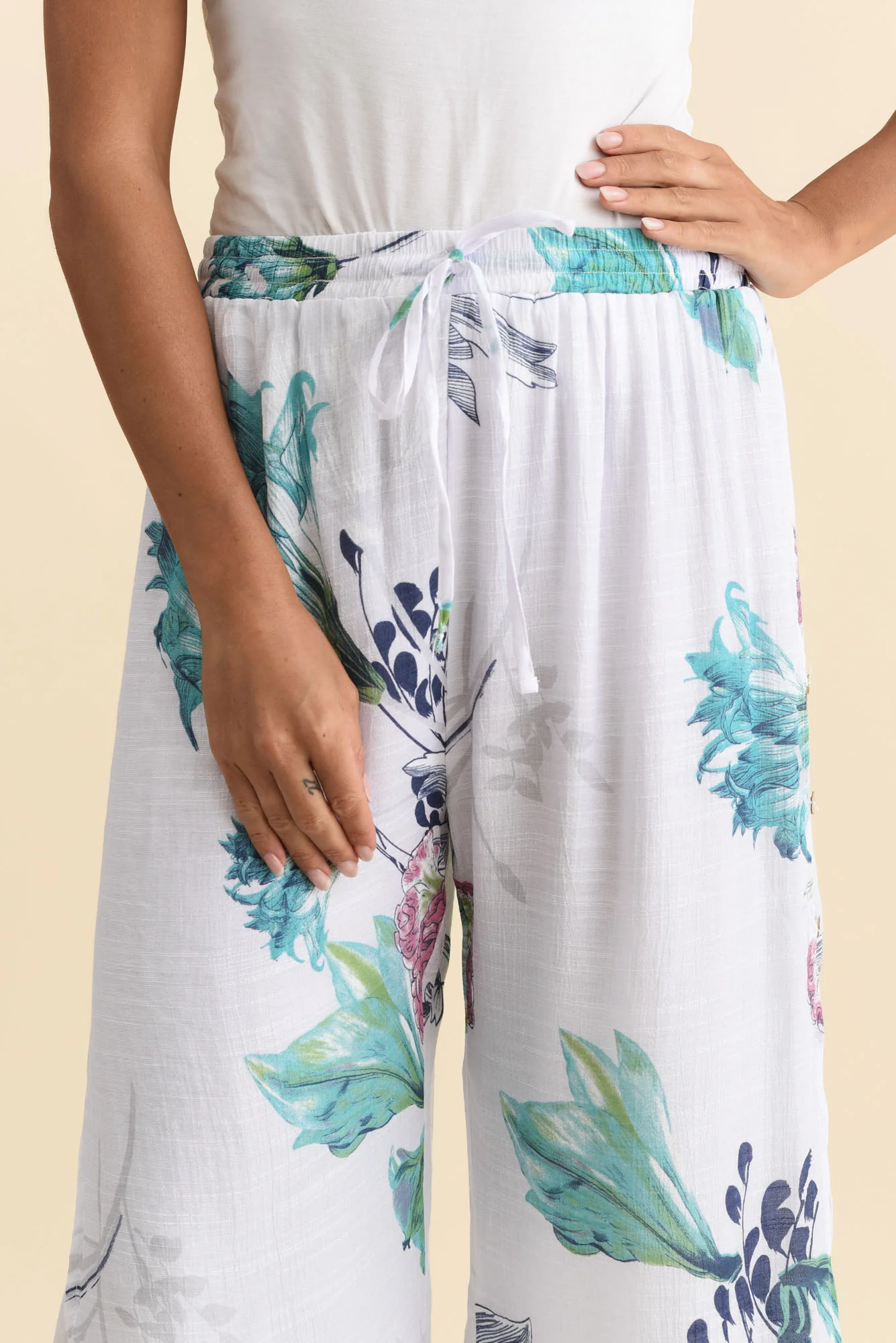 Max White Floral Layered Pants - Image 5