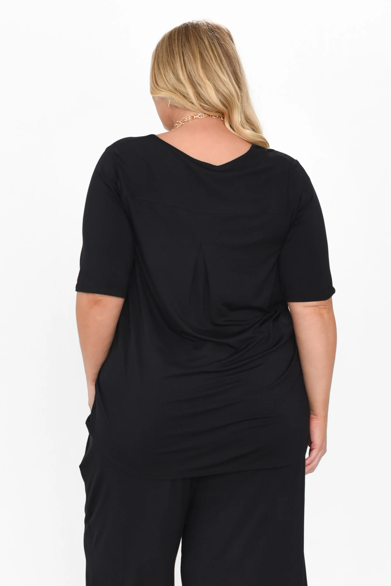 Maya Black Half Sleeve Tee - Image 11