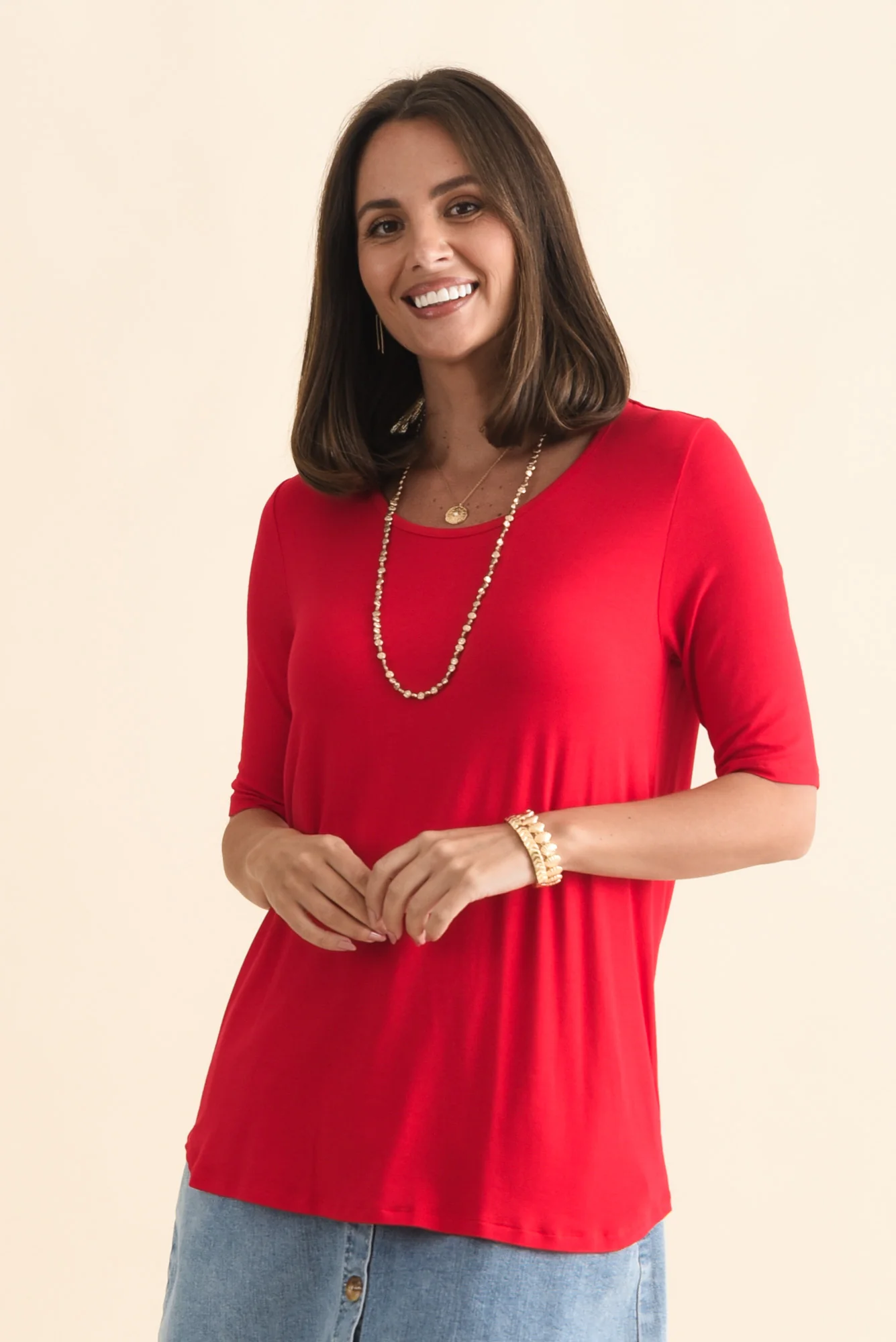 Maya Cherry Half Sleeve Tee - Image 2