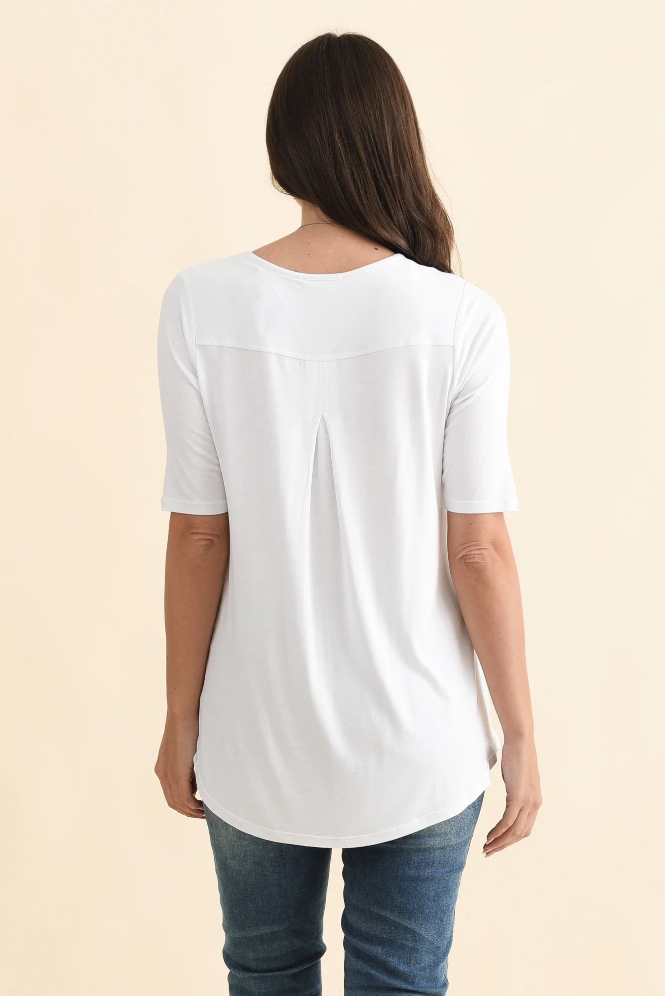 Maya White Half Sleeve Tee - Image 5