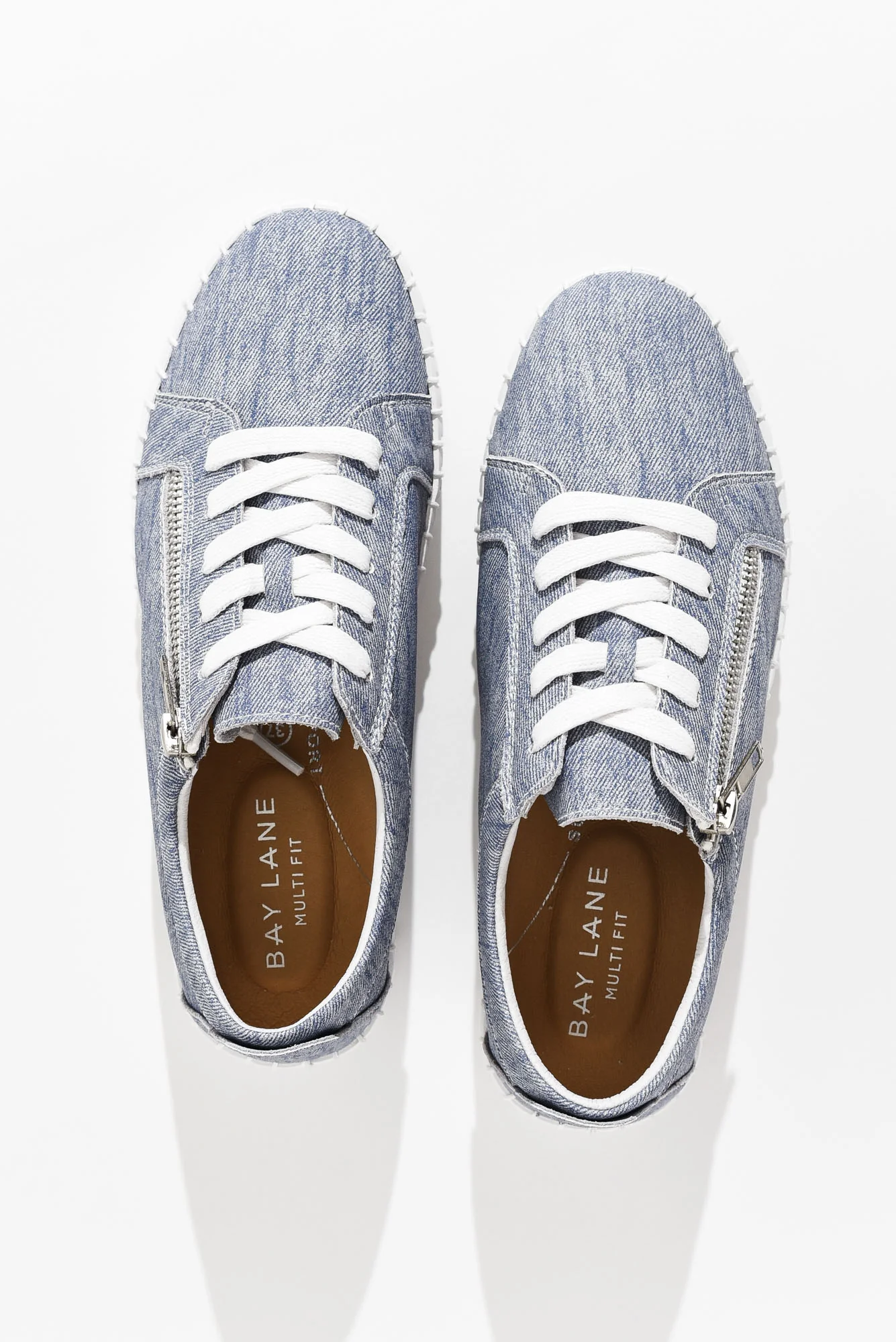 Medusa Blue Twill Platform Sneaker - Image 4