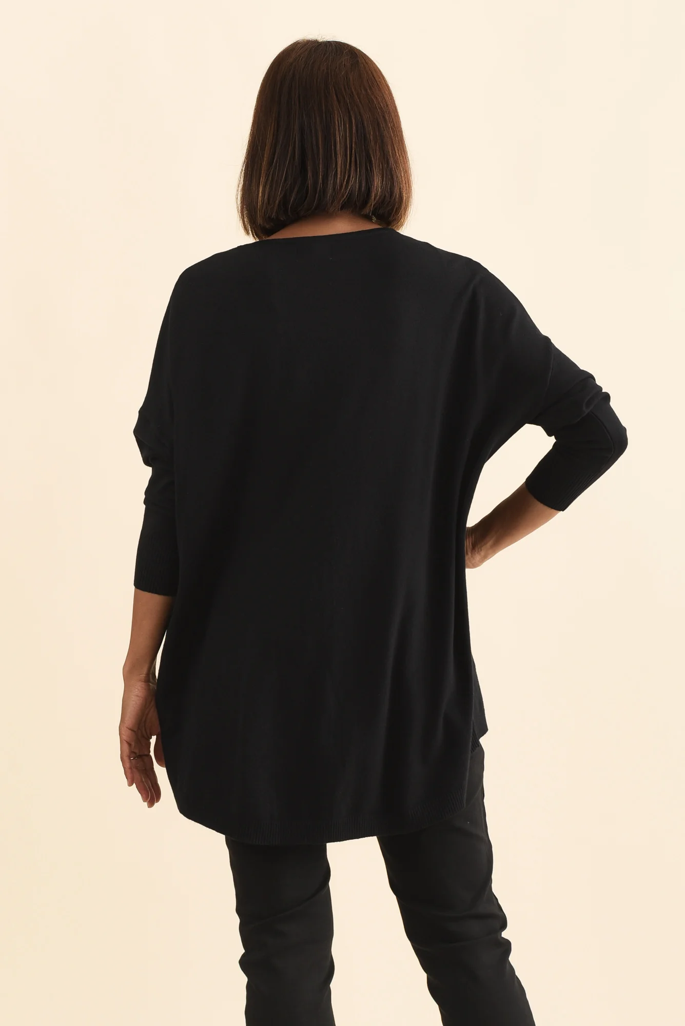 Meryl Black Wool Blend Drape Jumper - Image 4