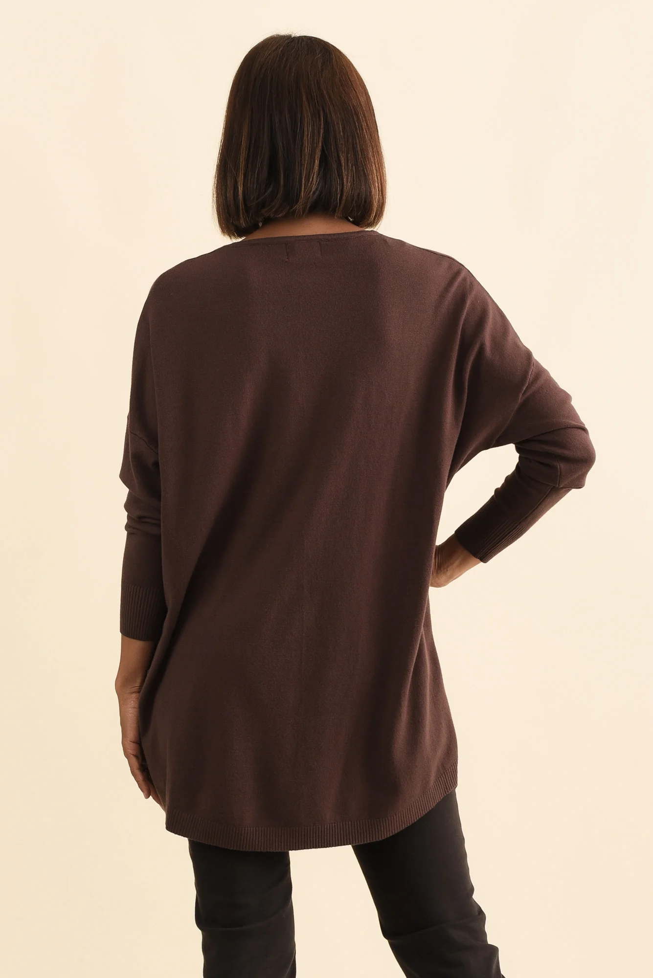 Meryl Brown Wool Blend Drape Jumper - Image 4